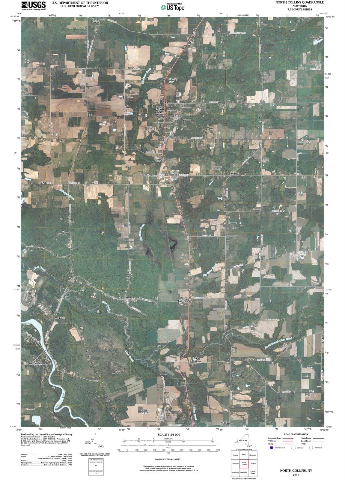 2010 North Collins, NY - New York - USGS Topographic Map