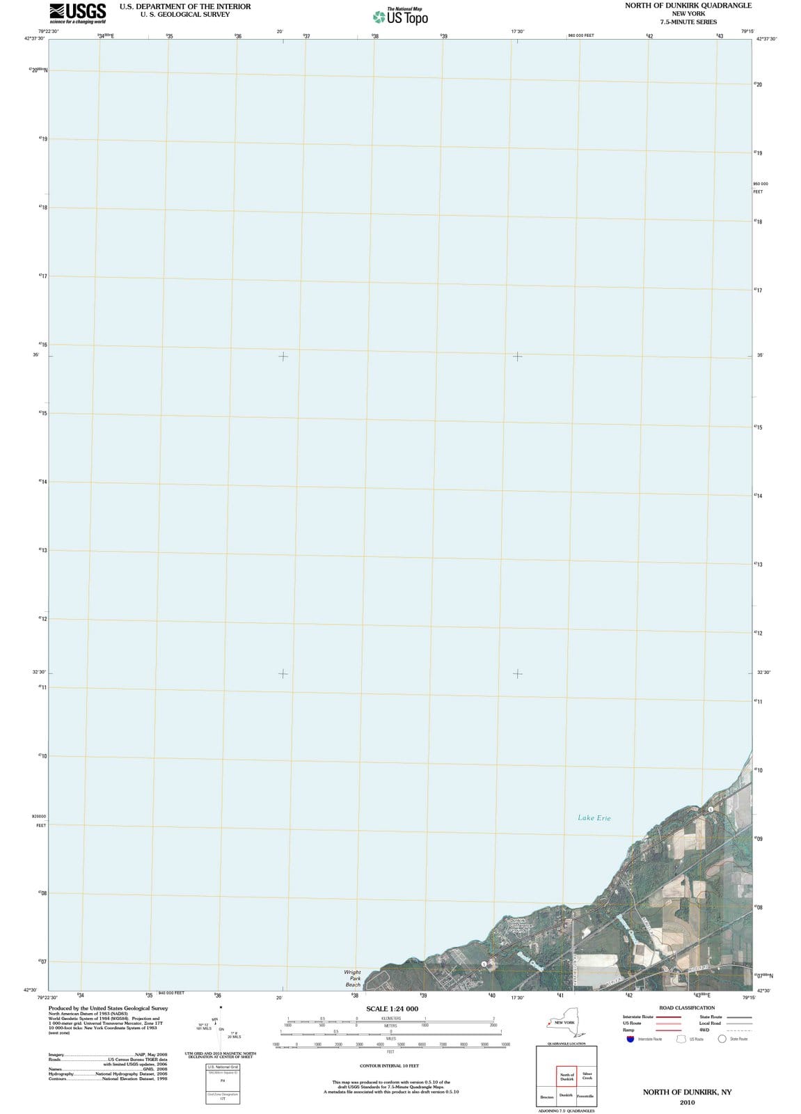 2010 North ofunkirk, NY - New York - USGS Topographic Map