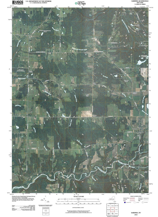 2010 Sardinia, NY - New York - USGS Topographic Map
