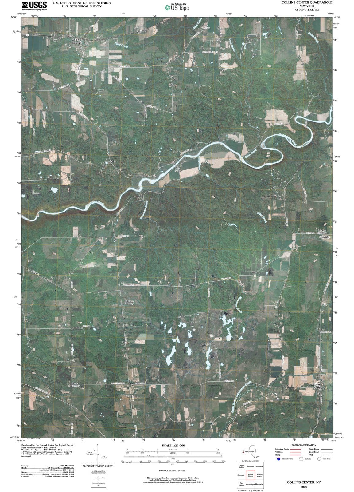 2010 Collins Center, NY - New York - USGS Topographic Map