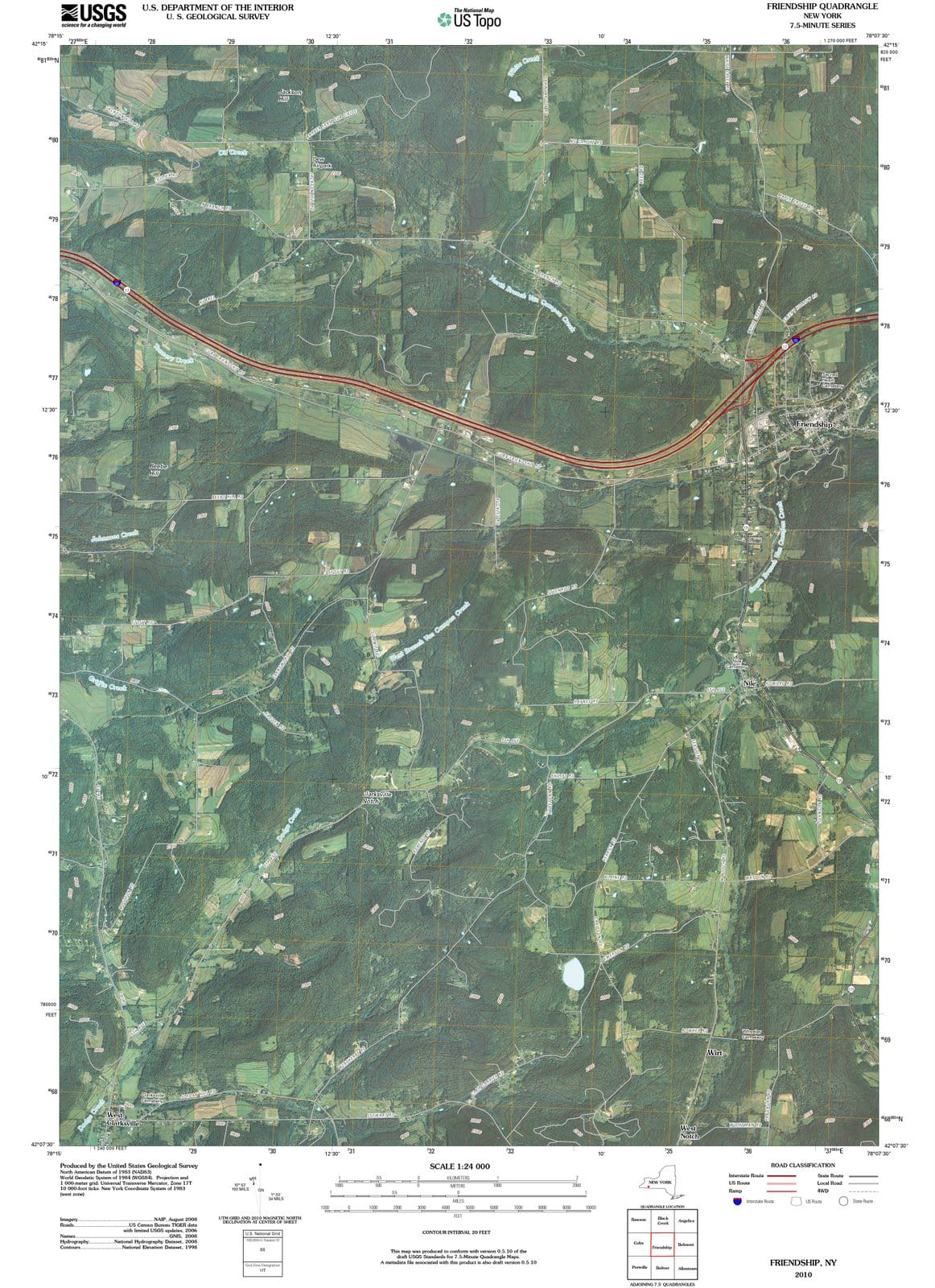 2010 Friendship, NY - New York - USGS Topographic Map