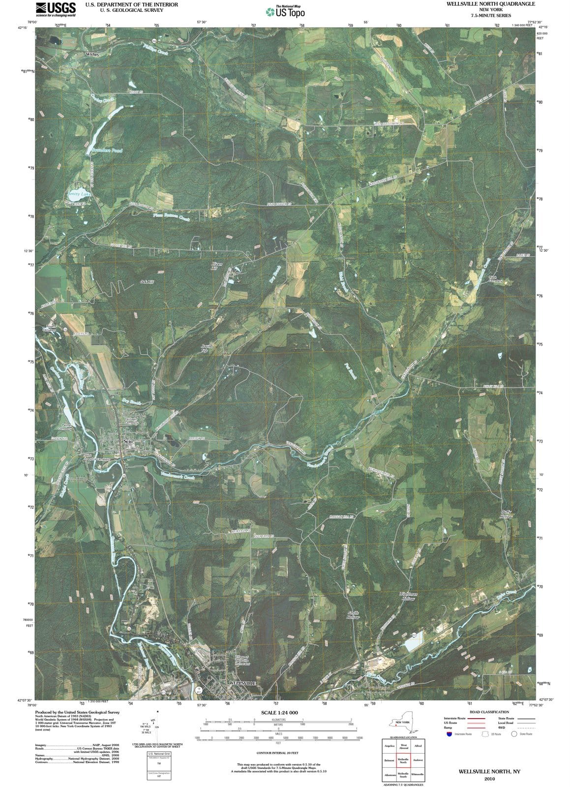2010 Wellsville North, NY - New York - USGS Topographic Map