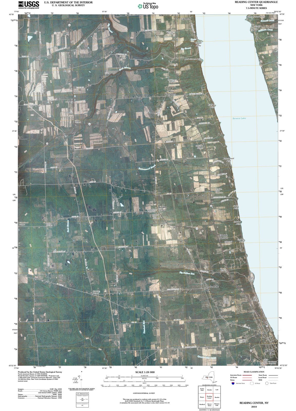 2010 Reading Center, NY - New York - USGS Topographic Map