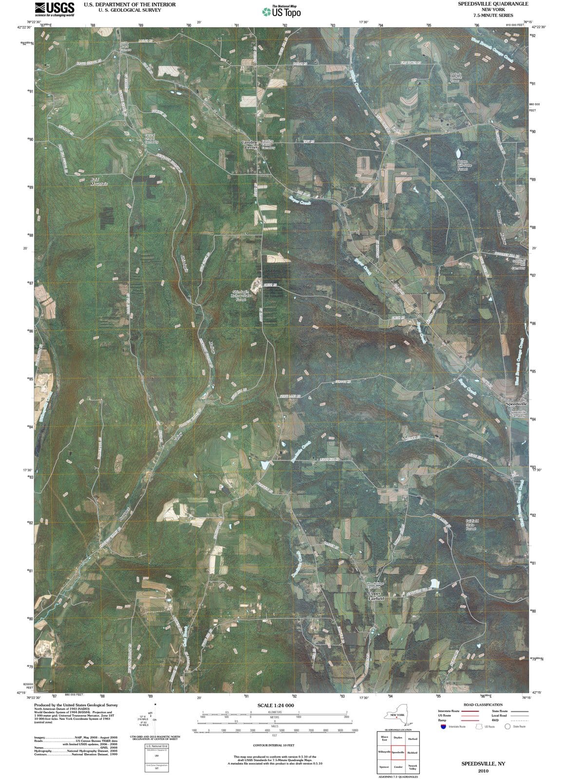 2010 Speedsville, NY - New York - USGS Topographic Map
