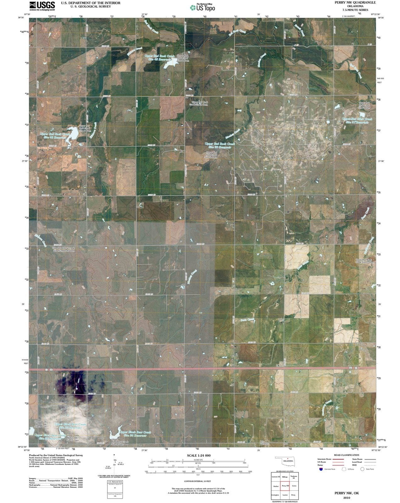 2010 Perry, OK - Oklahoma - USGS Topographic Map