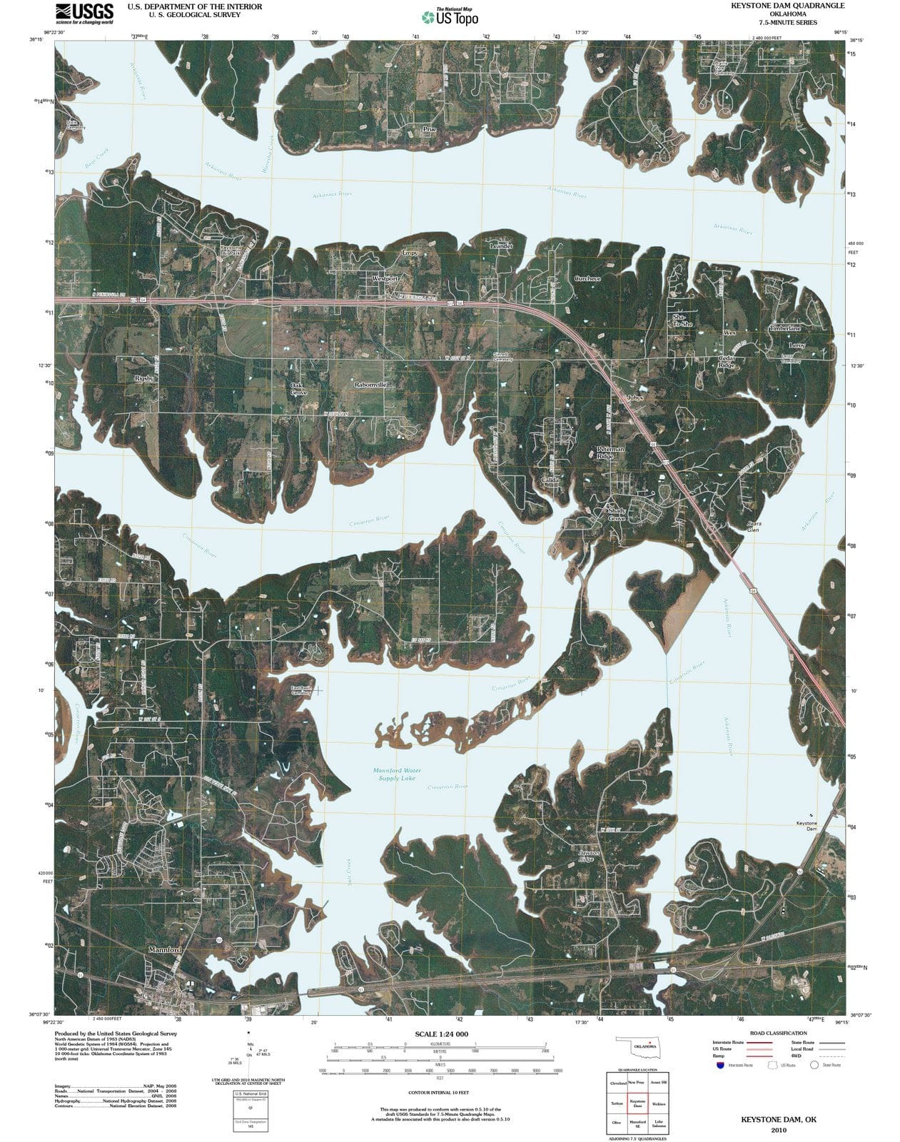 2010 Keystoneam, OK - Oklahoma - USGS Topographic Map