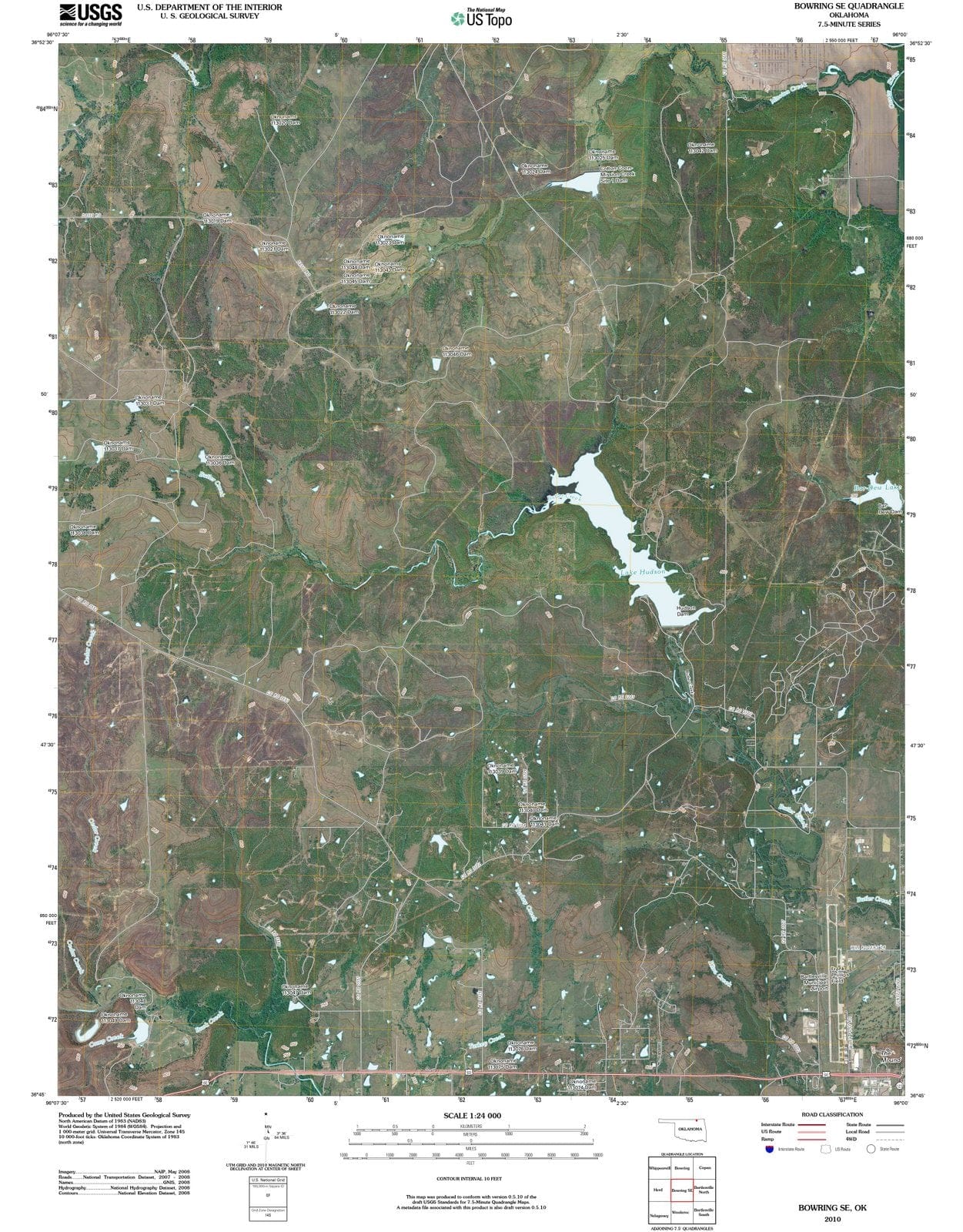 2010 Bowring, OK - Oklahoma - USGS Topographic Map