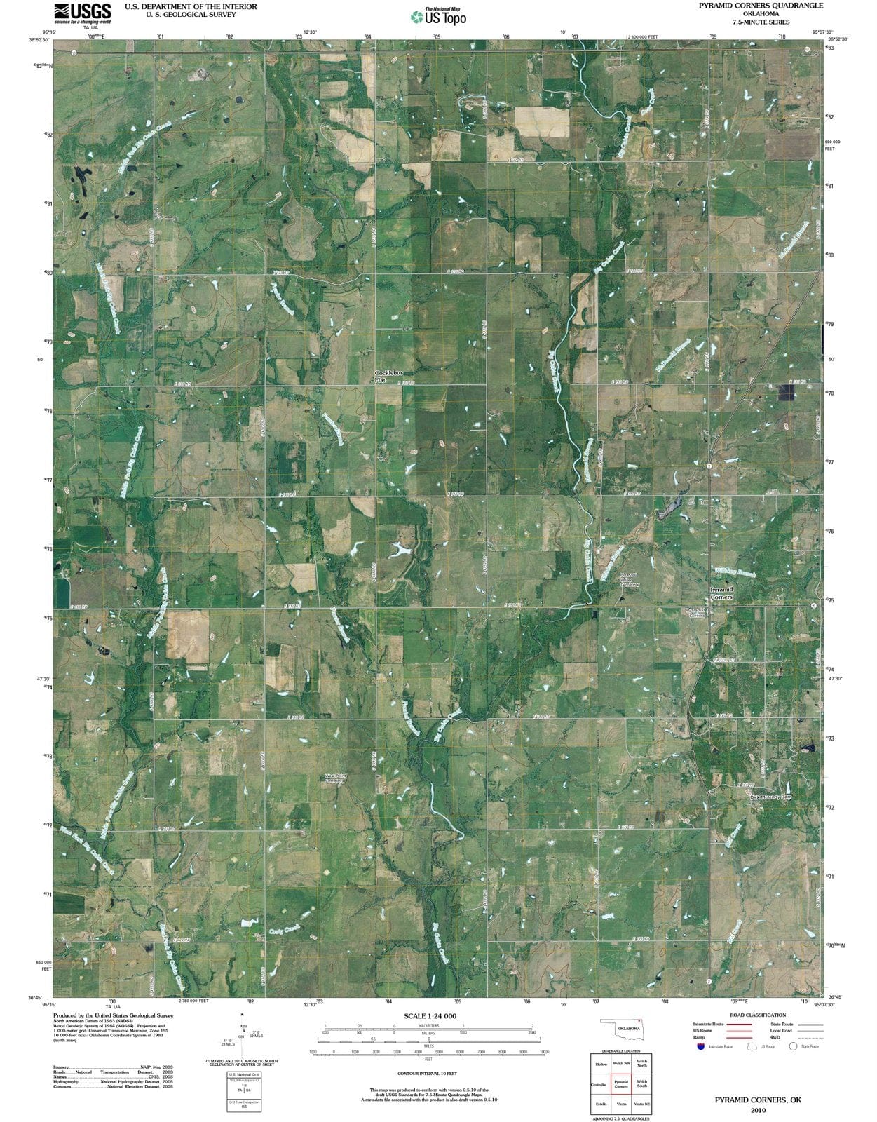 2010 Pyramid Corners, OK - Oklahoma - USGS Topographic Map