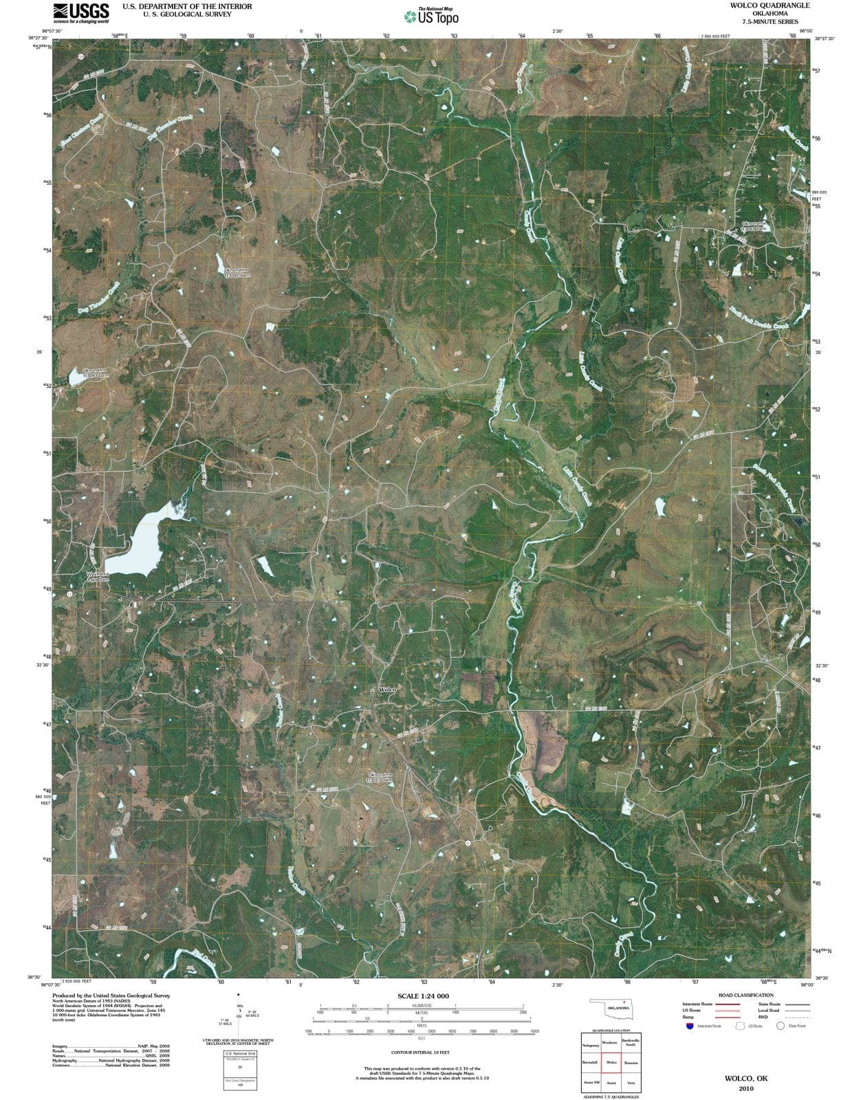 2010 Wolco, OK - Oklahoma - USGS Topographic Map