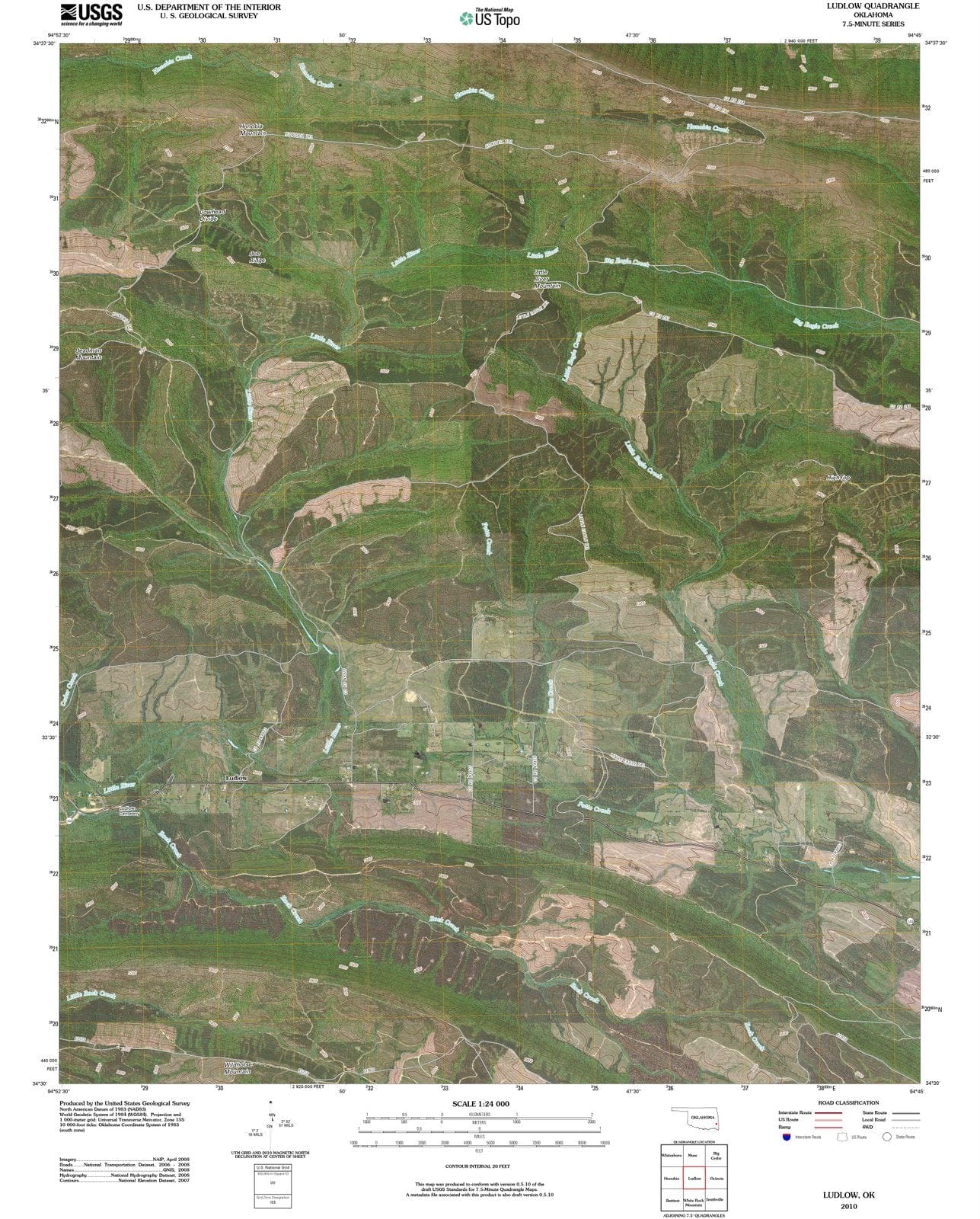 2010 Ludlow, OK - Oklahoma - USGS Topographic Map