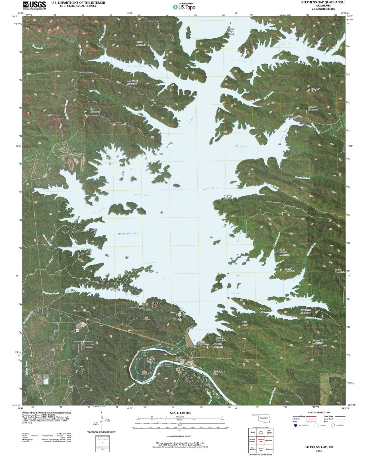 2010 Stephens Gap, OK - Oklahoma - USGS Topographic Map