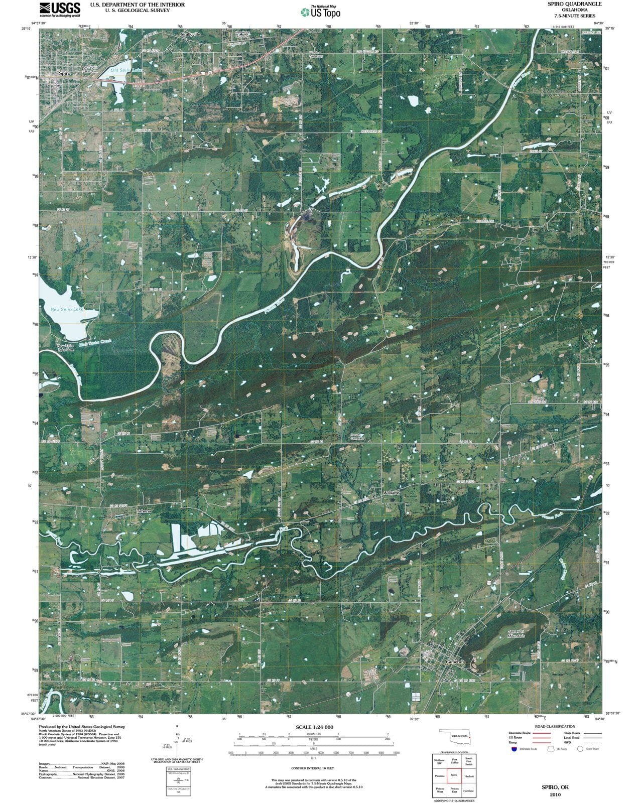 2010 Spiro, OK - Oklahoma - USGS Topographic Map