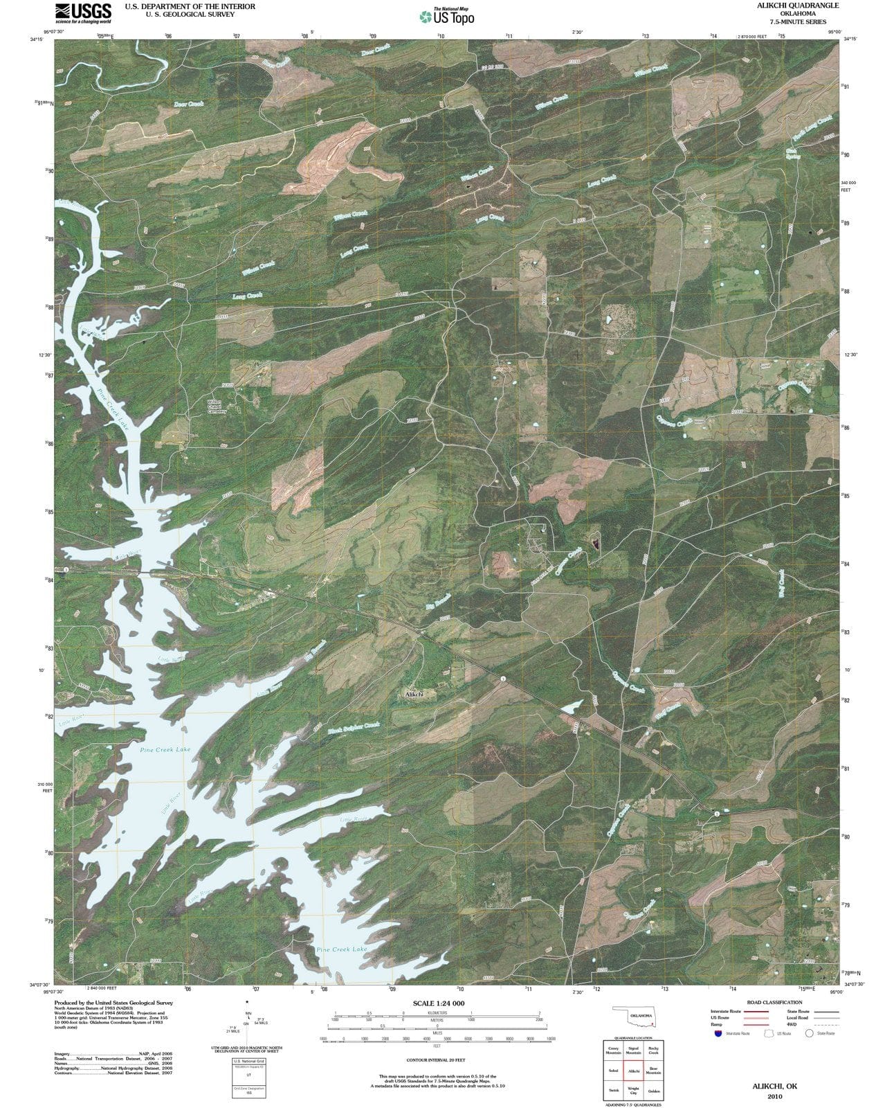 2010 Alikchi, OK - Oklahoma - USGS Topographic Map