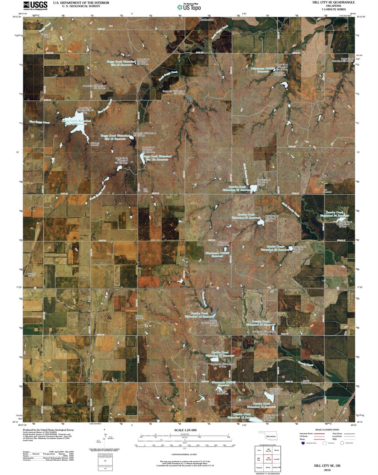 2010 Dill City, OK - Oklahoma - USGS Topographic Map