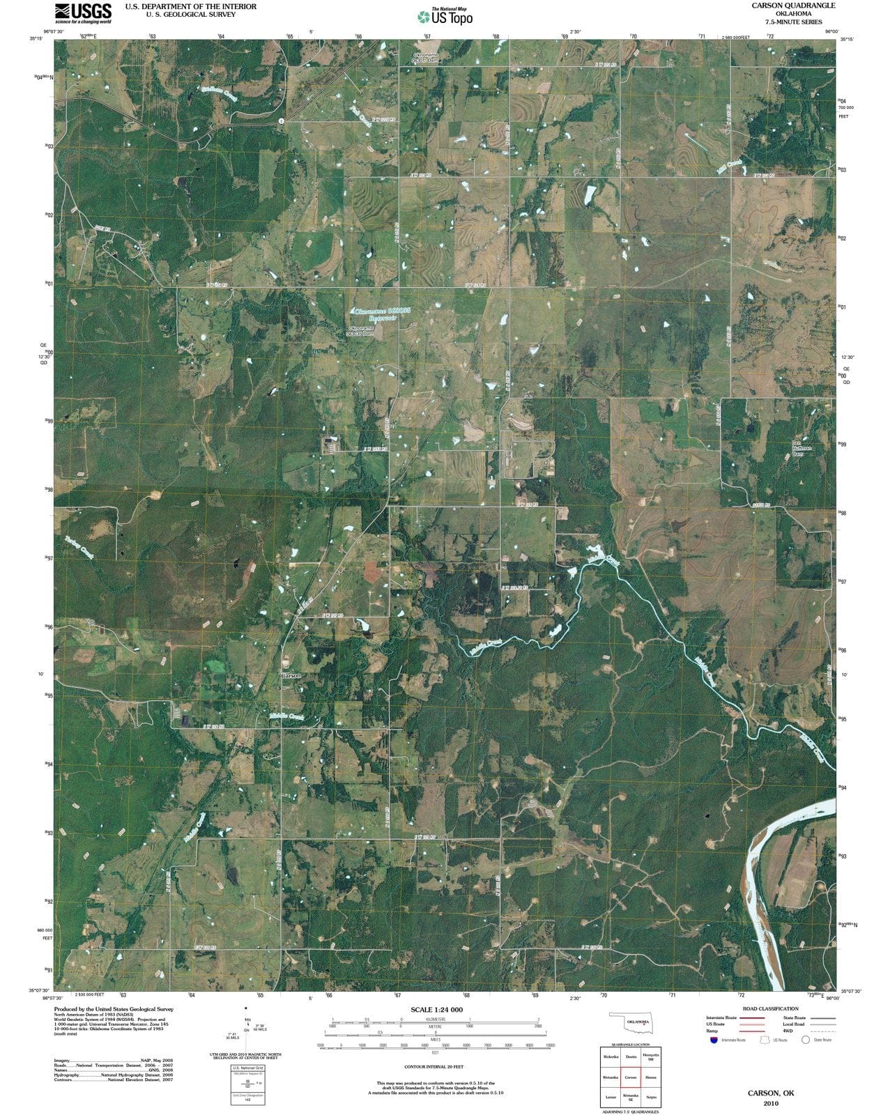 2010 Carson, OK - Oklahoma - USGS Topographic Map