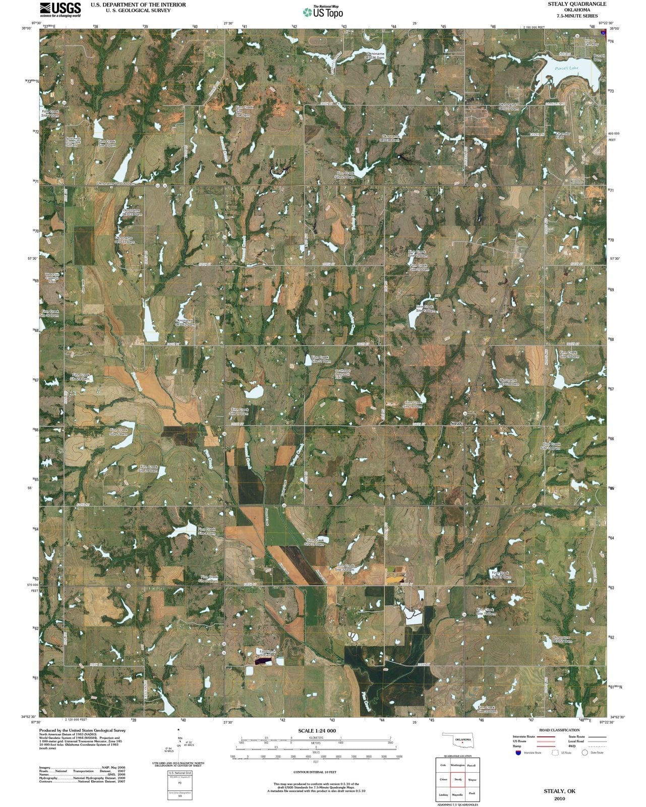 2010 Stealy, OK - Oklahoma - USGS Topographic Map