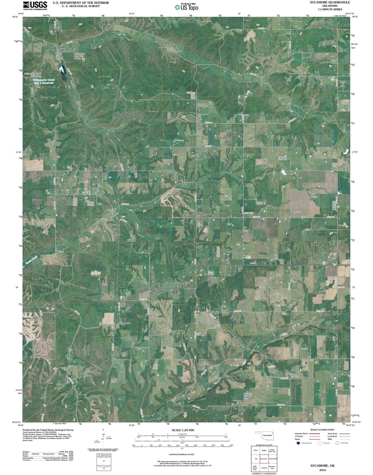 2010 Sycamore, OK - Oklahoma - USGS Topographic Map