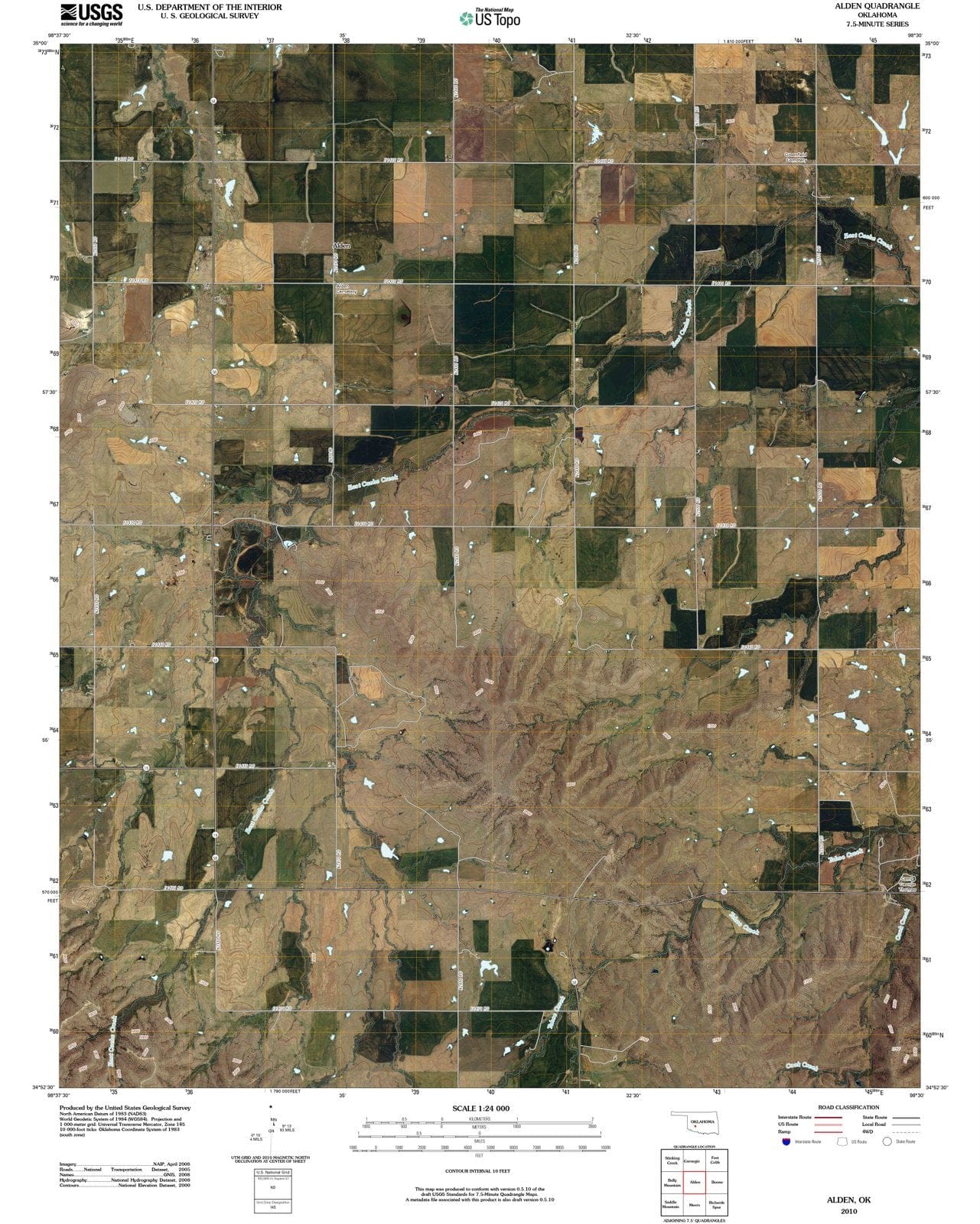 2010 Alden, OK - Oklahoma - USGS Topographic Map