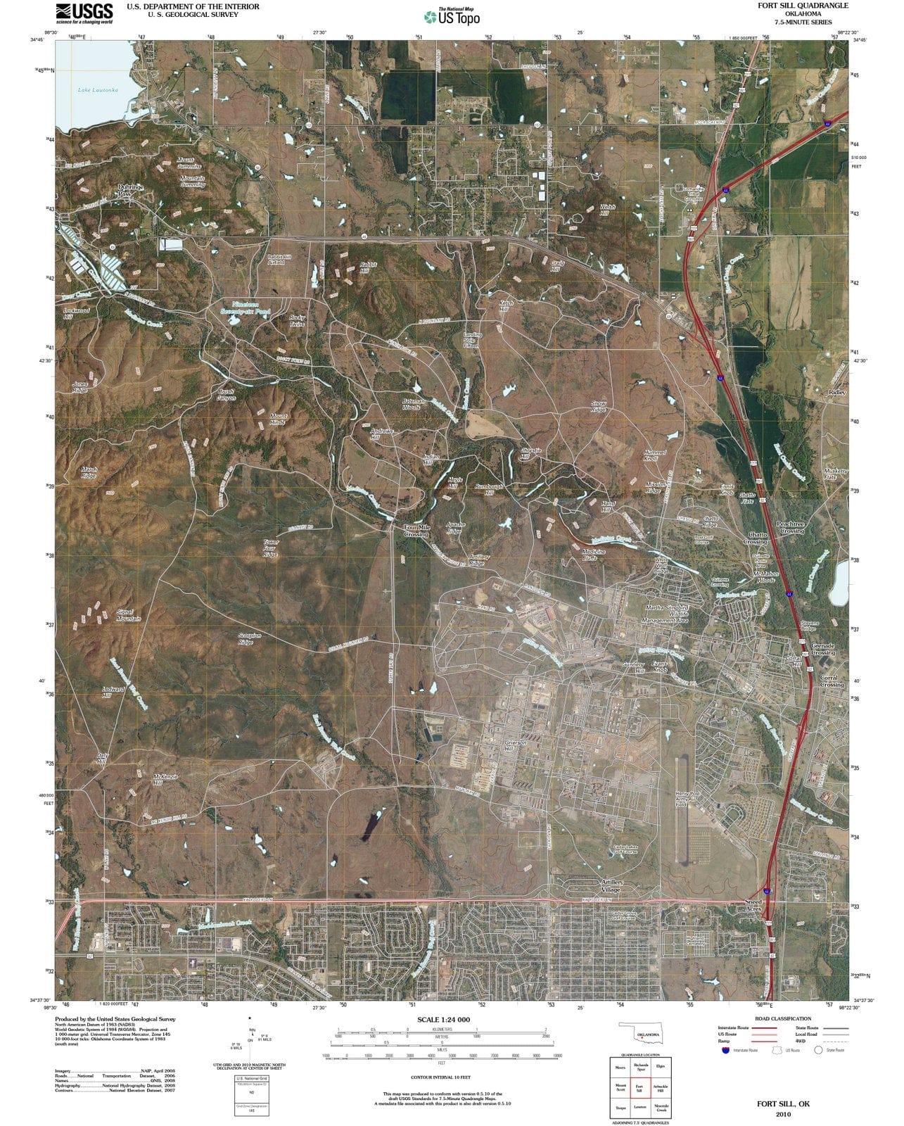 2010 Fort Sill, OK - Oklahoma - USGS Topographic Map