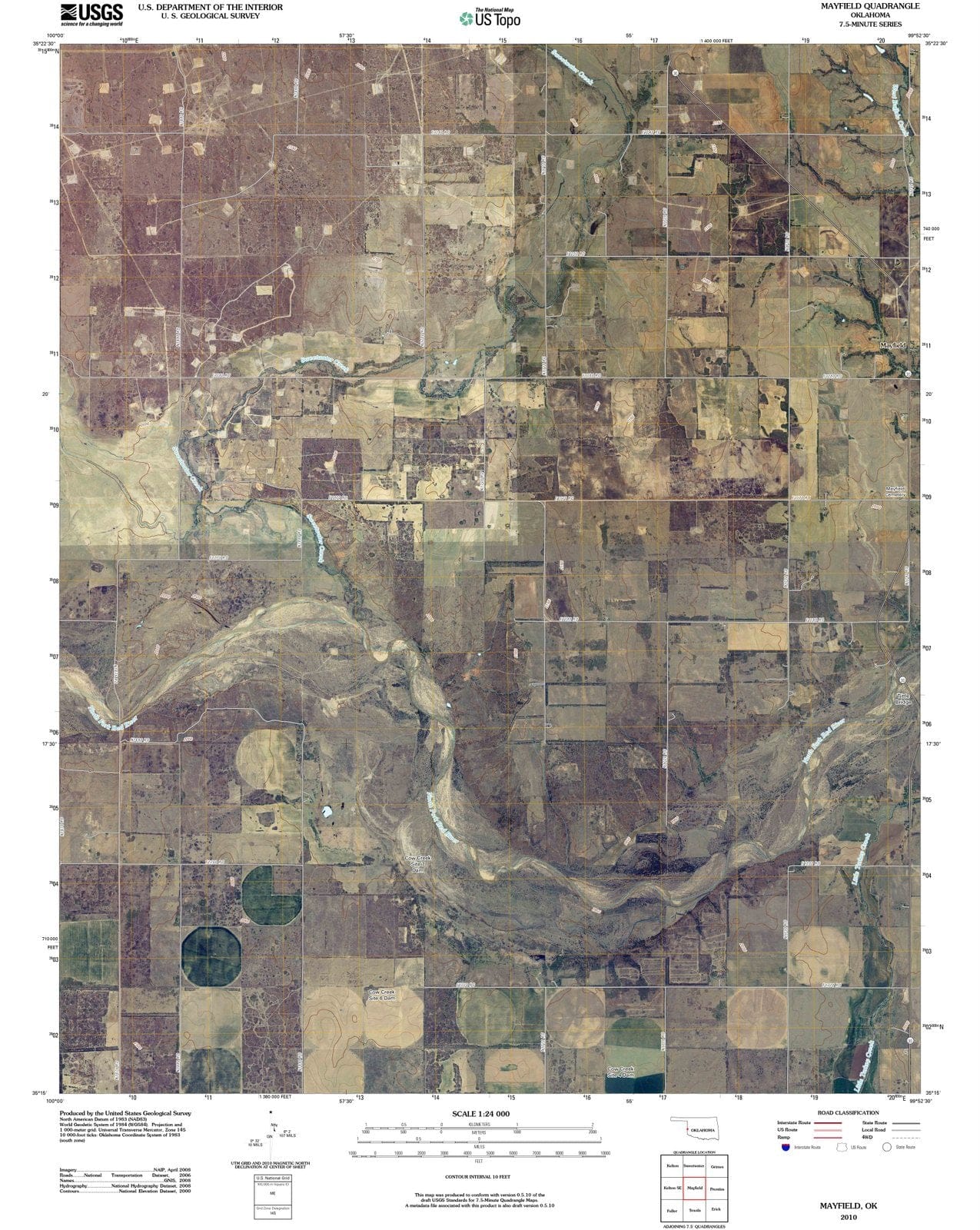 2010 Mayfield, OK - Oklahoma - USGS Topographic Map