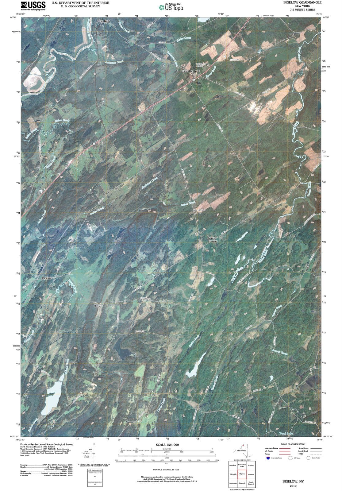 2010 Bigelow, NY - New York - USGS Topographic Map