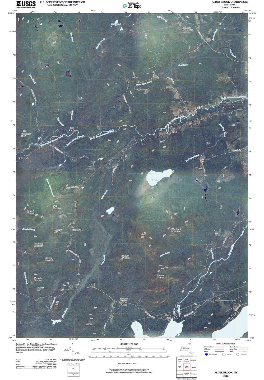 2010 Alder Brook, NY - New York - USGS Topographic Map
