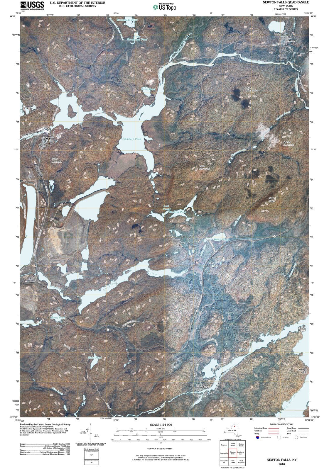 2010 Newton Falls, NY - New York - USGS Topographic Map