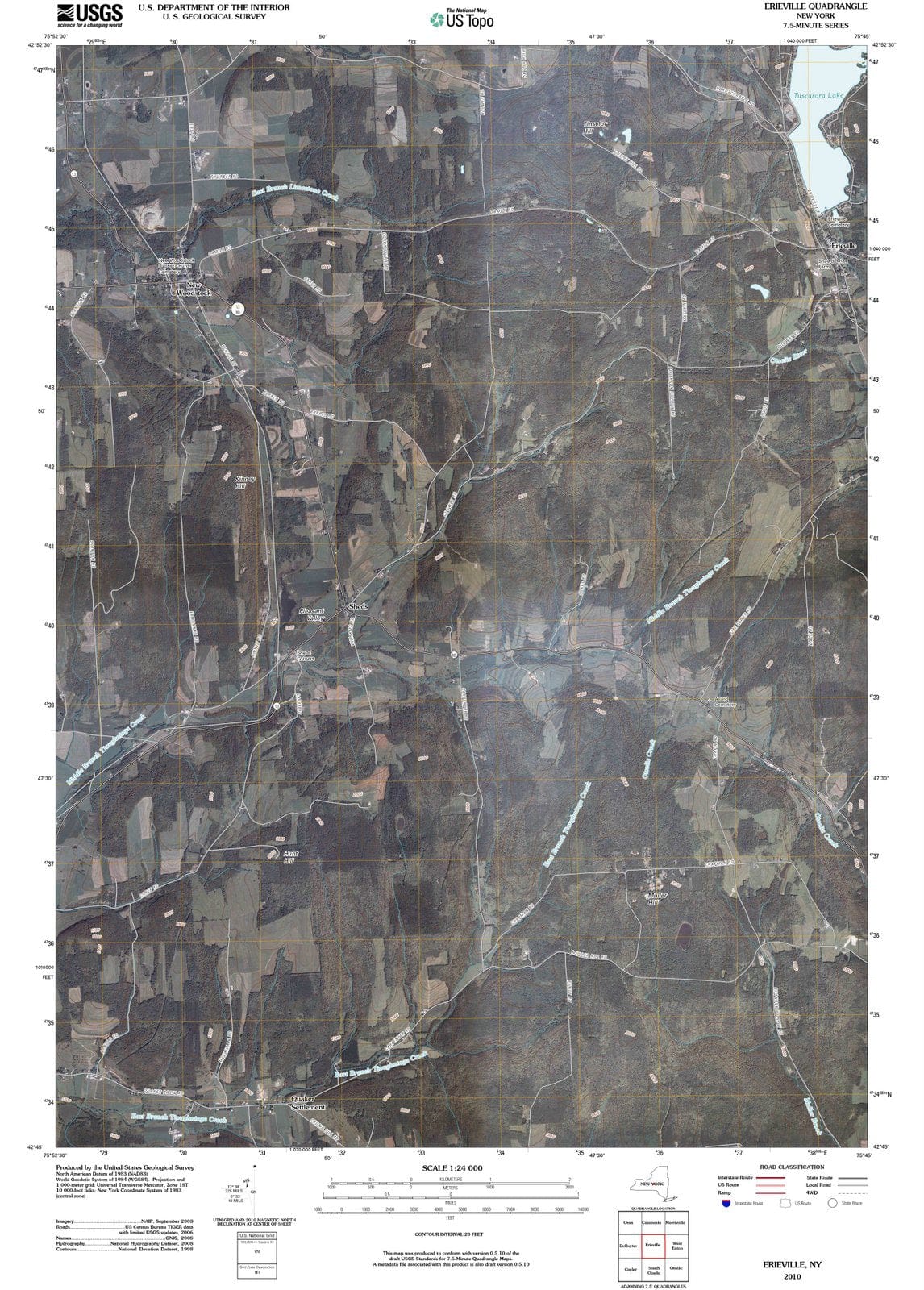 2010 Erieville, NY - New York - USGS Topographic Map
