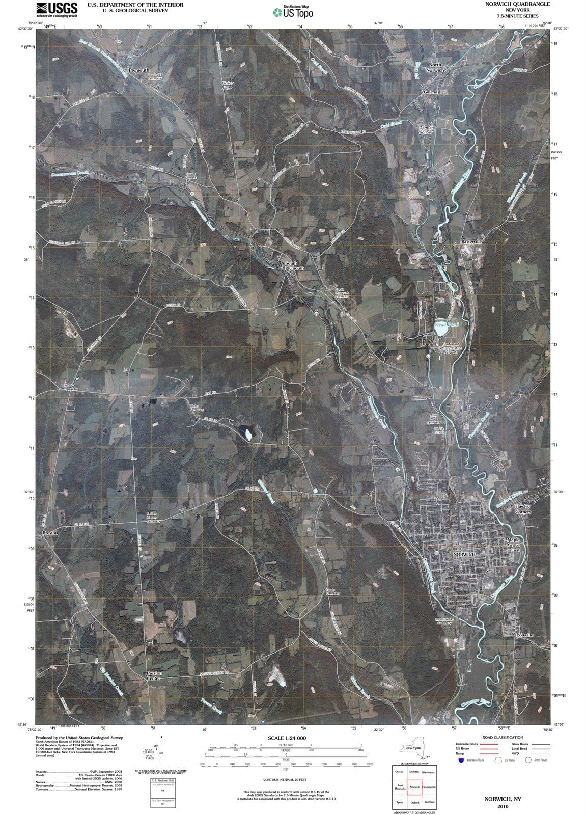 2010 Norwich, NY - New York - USGS Topographic Map