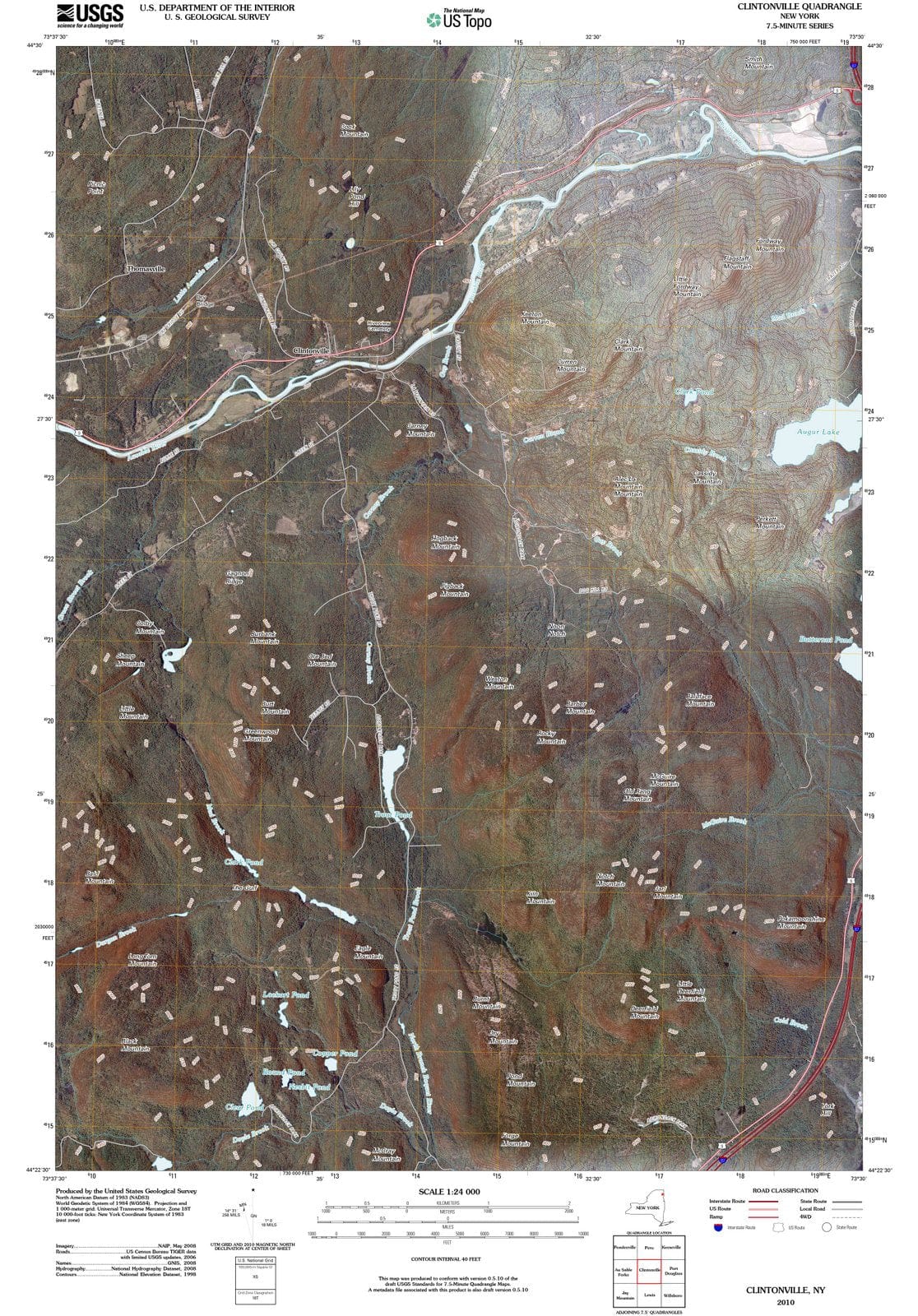 2010 Clintonville, NY - New York - USGS Topographic Map