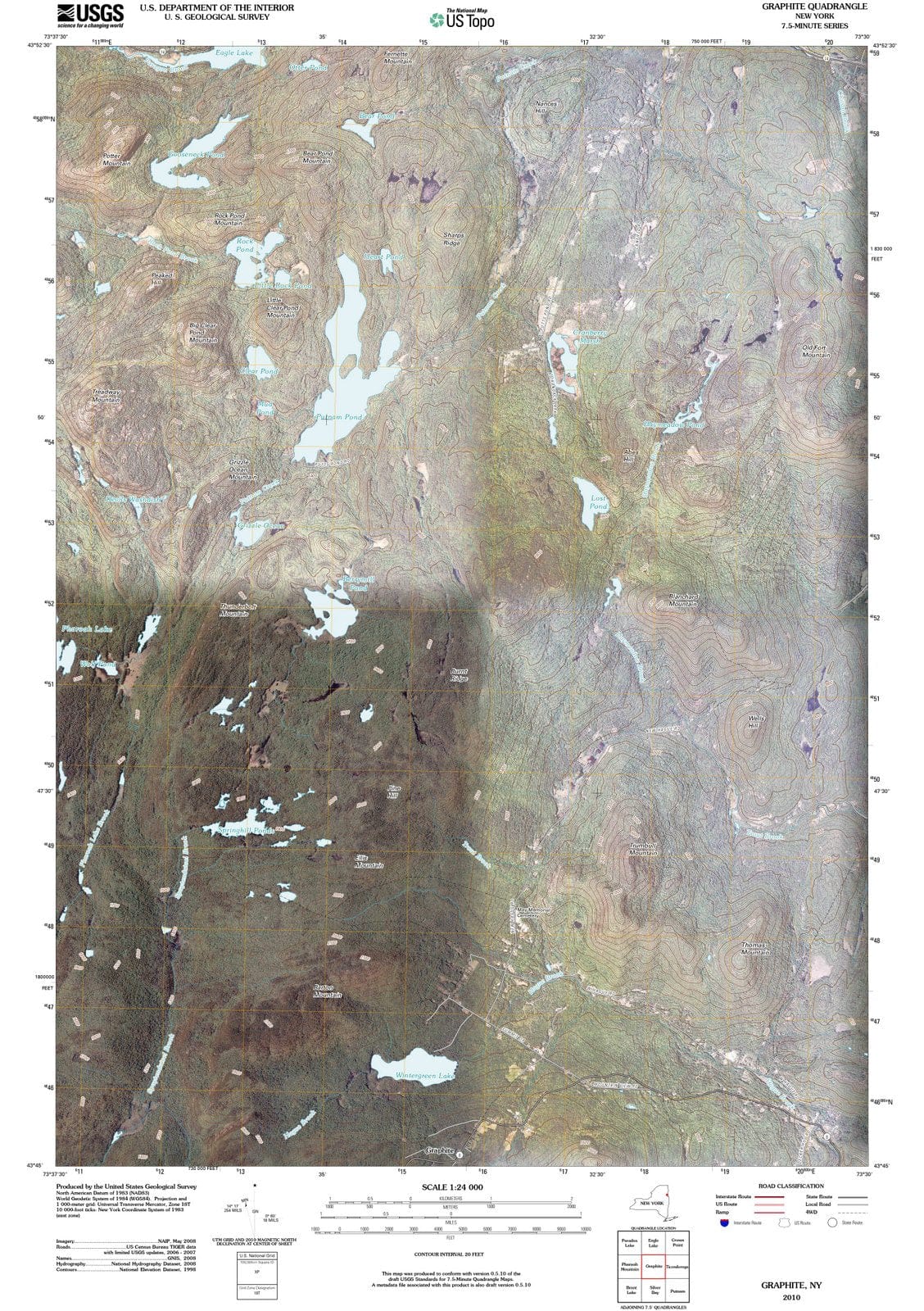 2010 Graphite, NY - New York - USGS Topographic Map