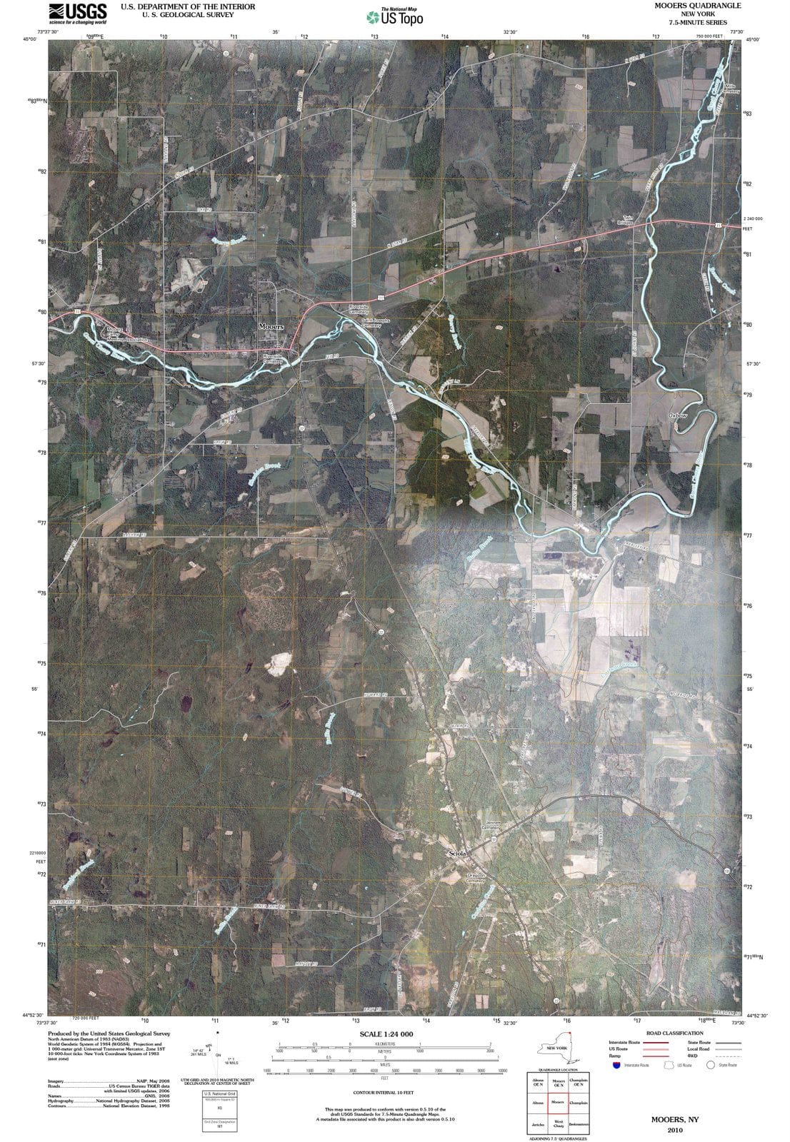 2010 Mooers, NY - New York - USGS Topographic Map
