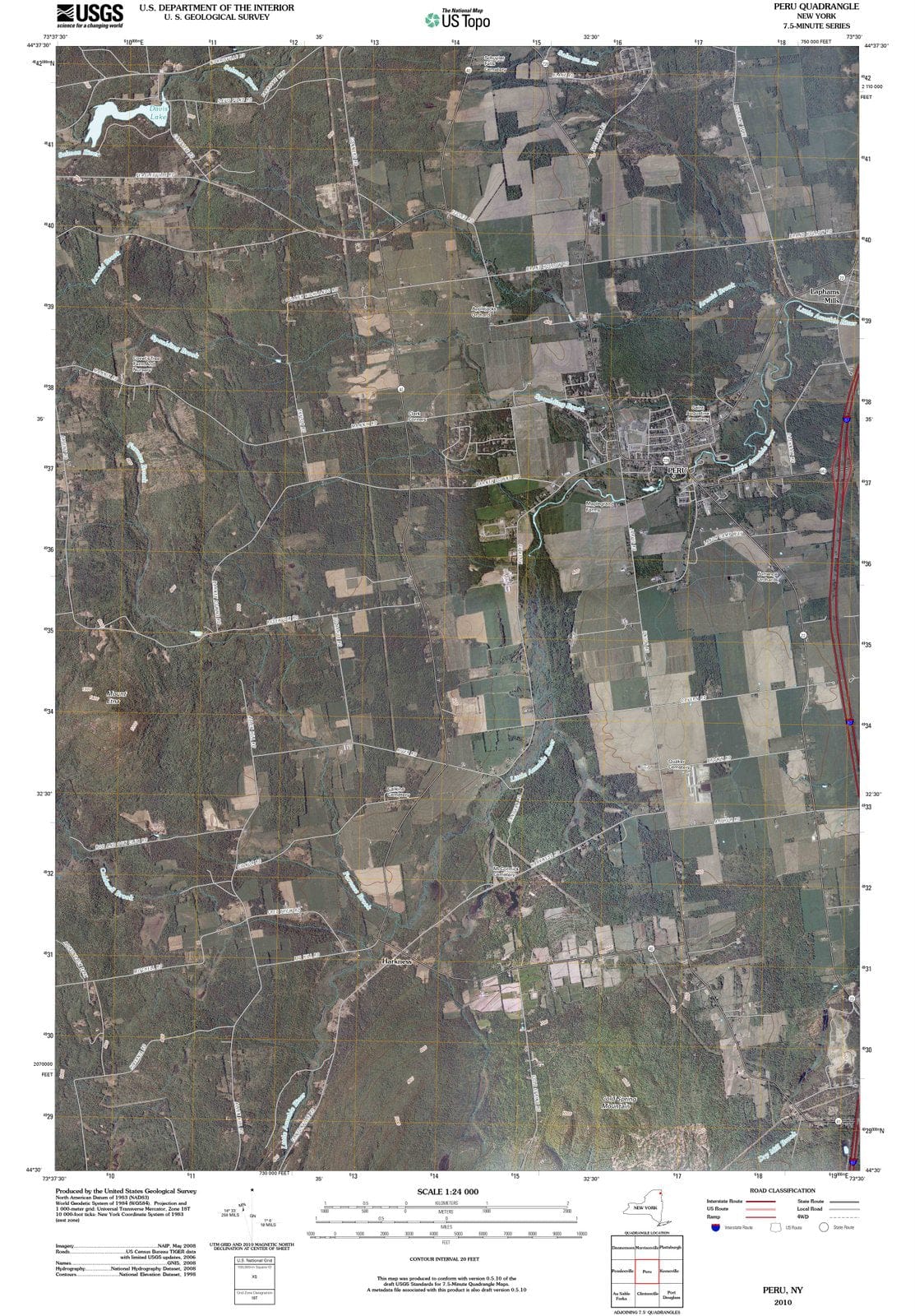 2010 Peru, NY - New York - USGS Topographic Map