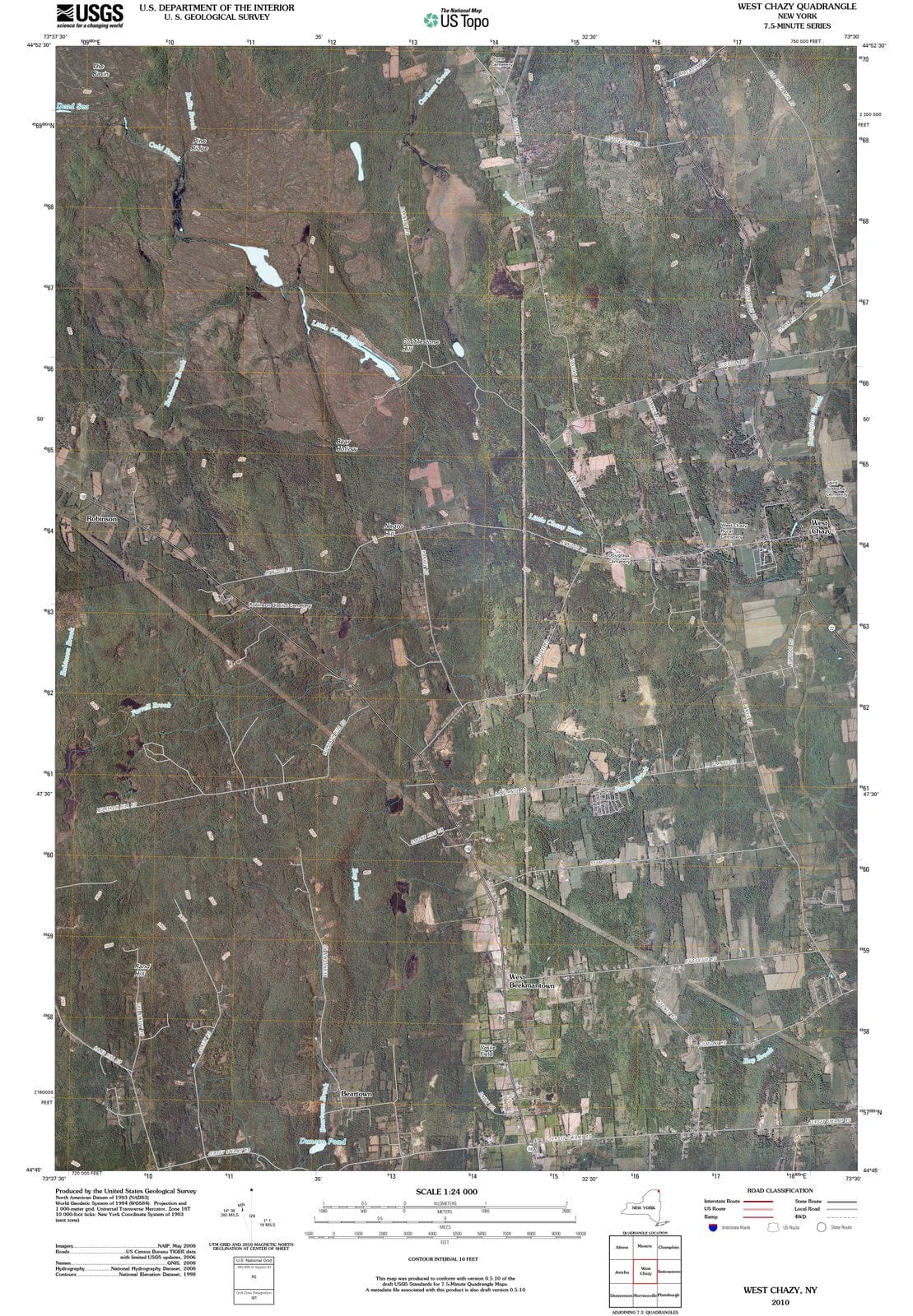 2010 West Chazy, NY - New York - USGS Topographic Map