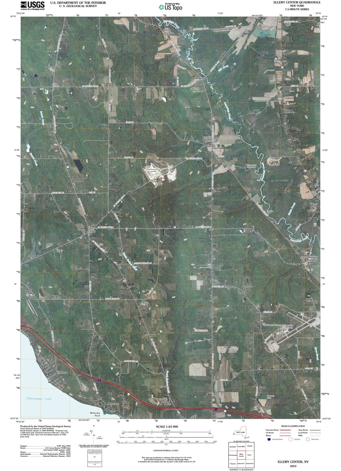 2010 Ellery Center, NY - New York - USGS Topographic Map