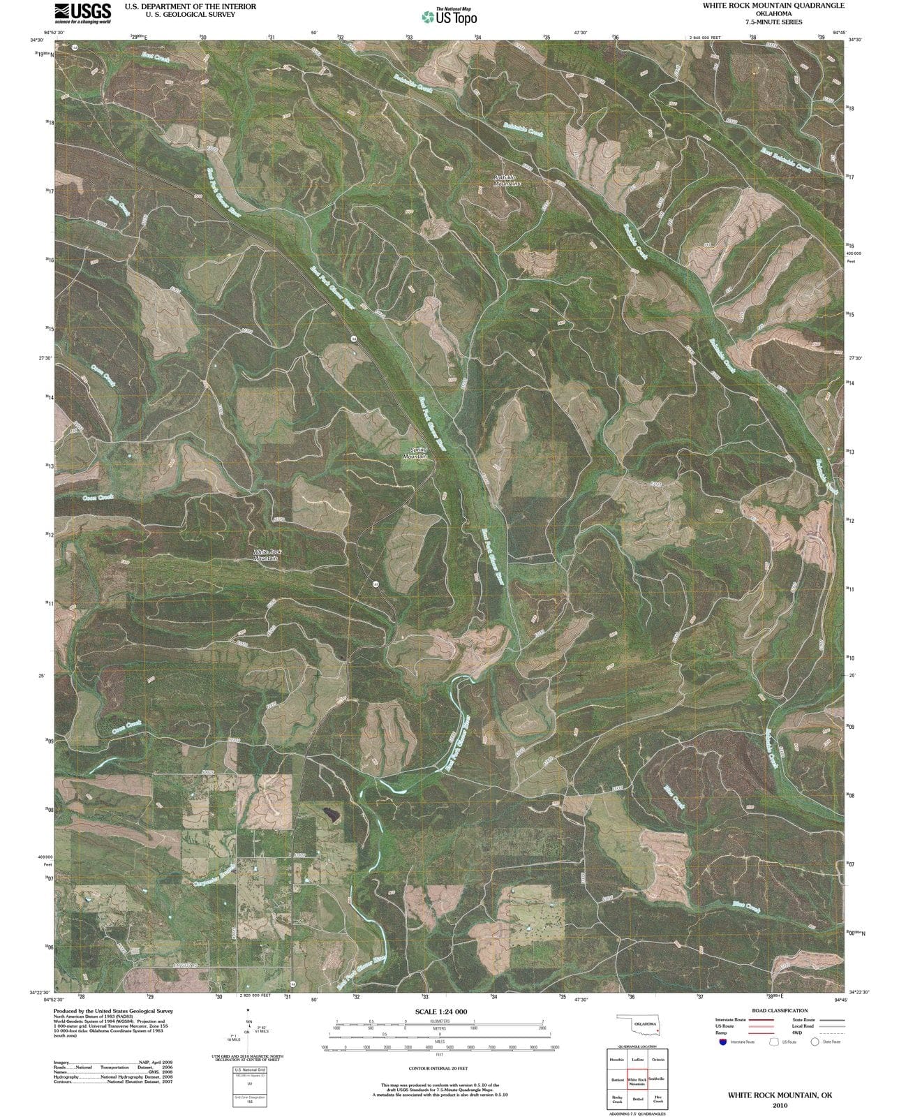 2010 White Rock Mountain, OK - Oklahoma - USGS Topographic Map