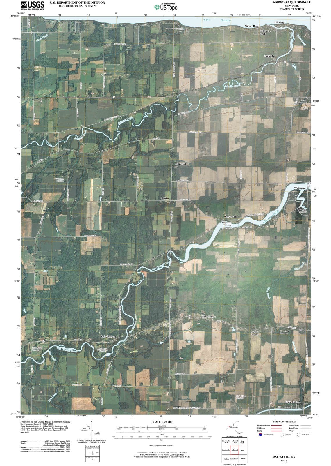 2010 Ashwood, NY - New York - USGS Topographic Map