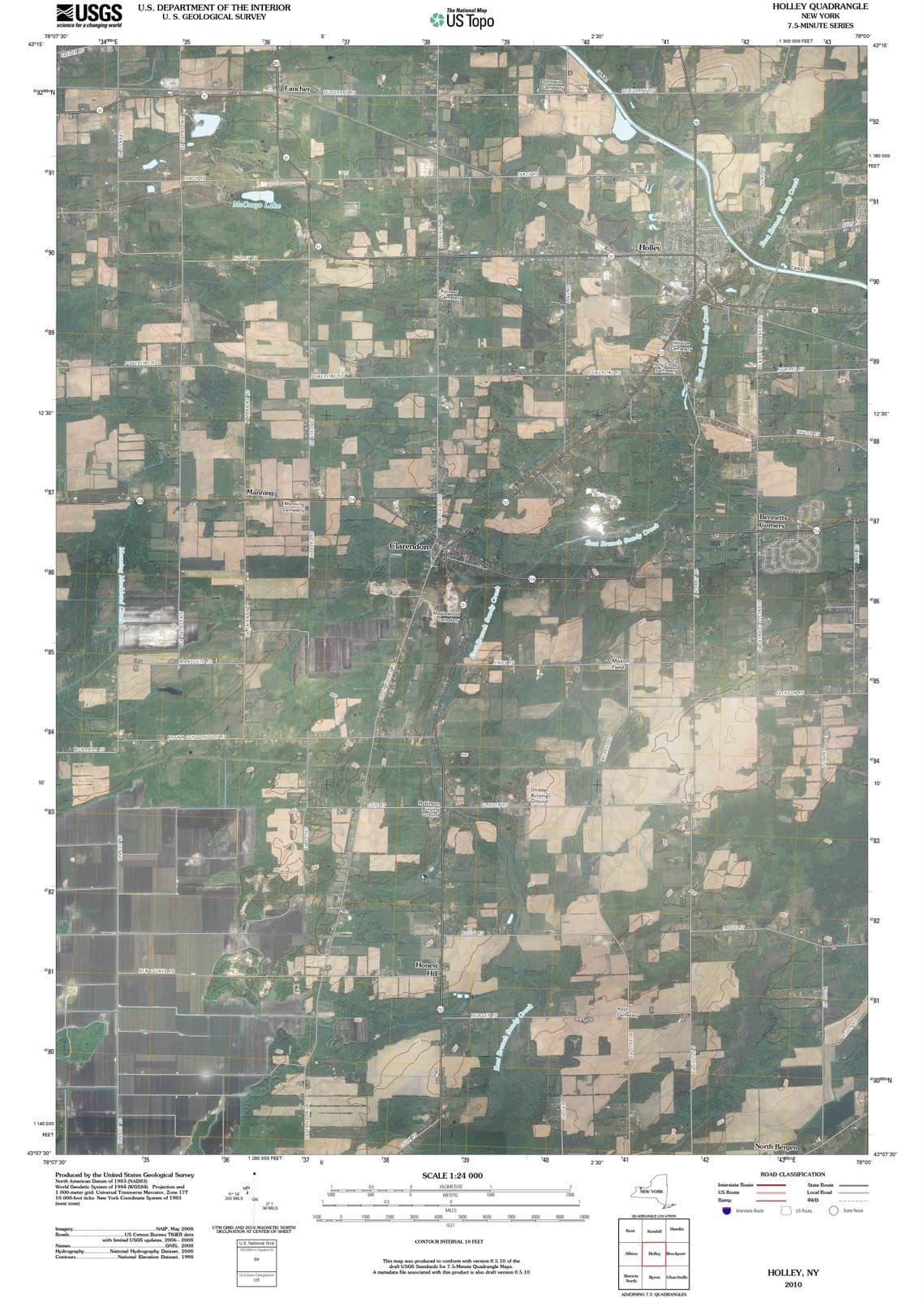 2010 Holley, NY - New York - USGS Topographic Map
