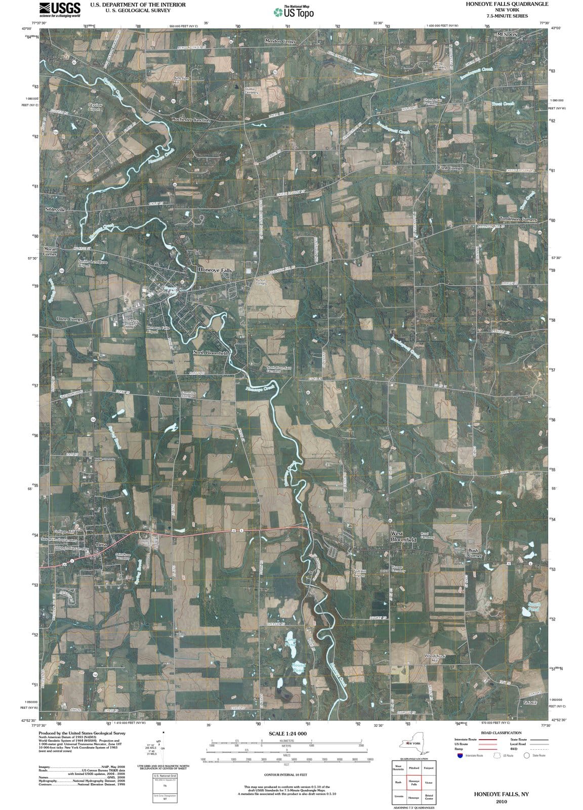 2010 Honeoye Falls, NY - New York - USGS Topographic Map