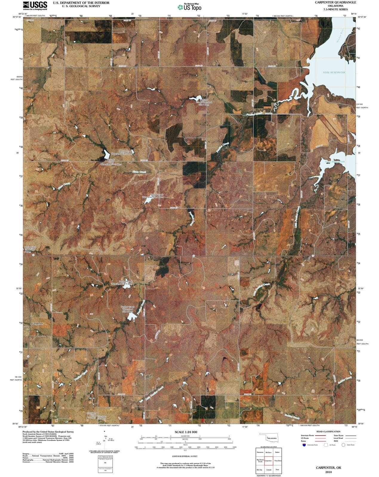 2010 Carpenter, OK - Oklahoma - USGS Topographic Map