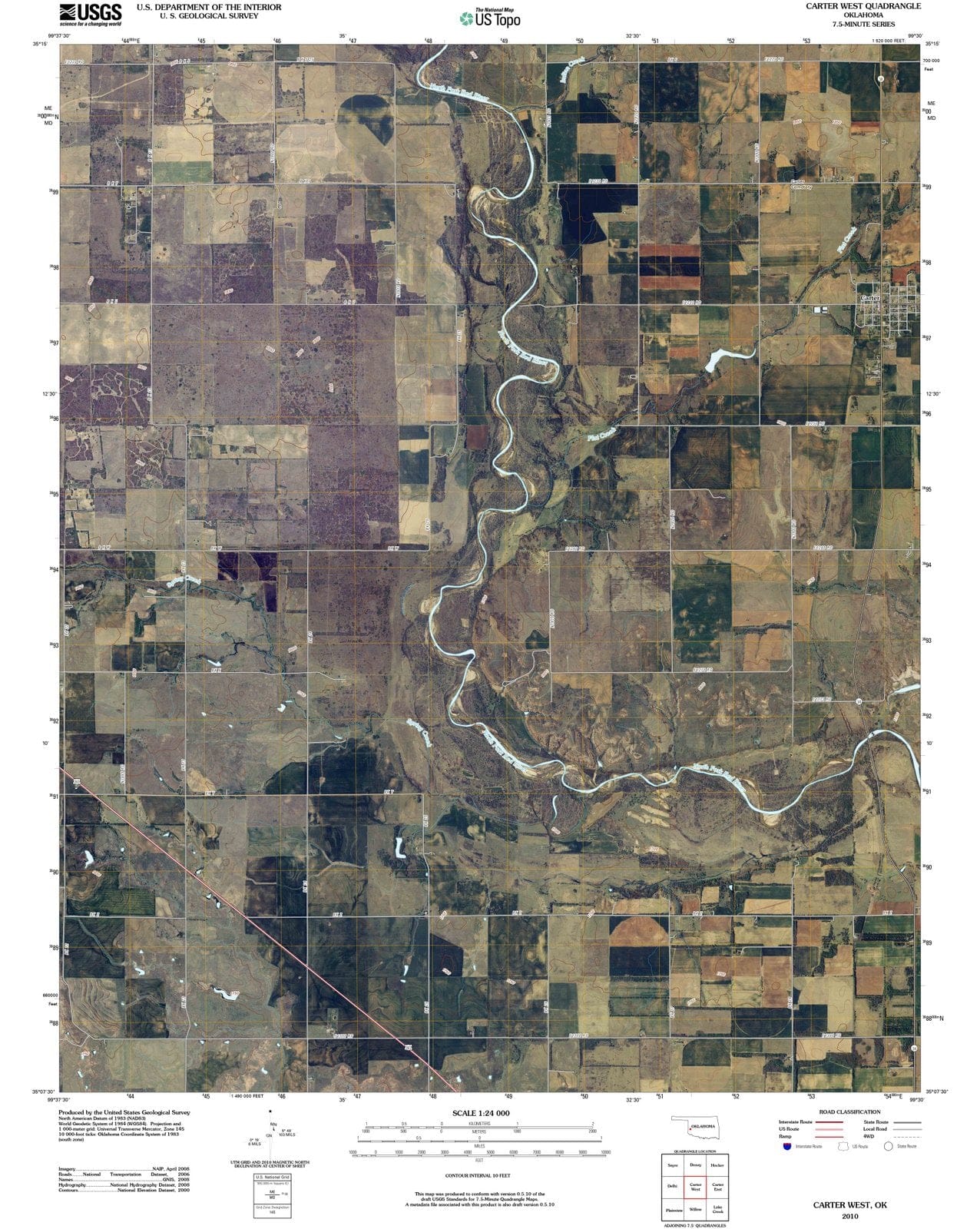 2010 Carter West, OK - Oklahoma - USGS Topographic Map