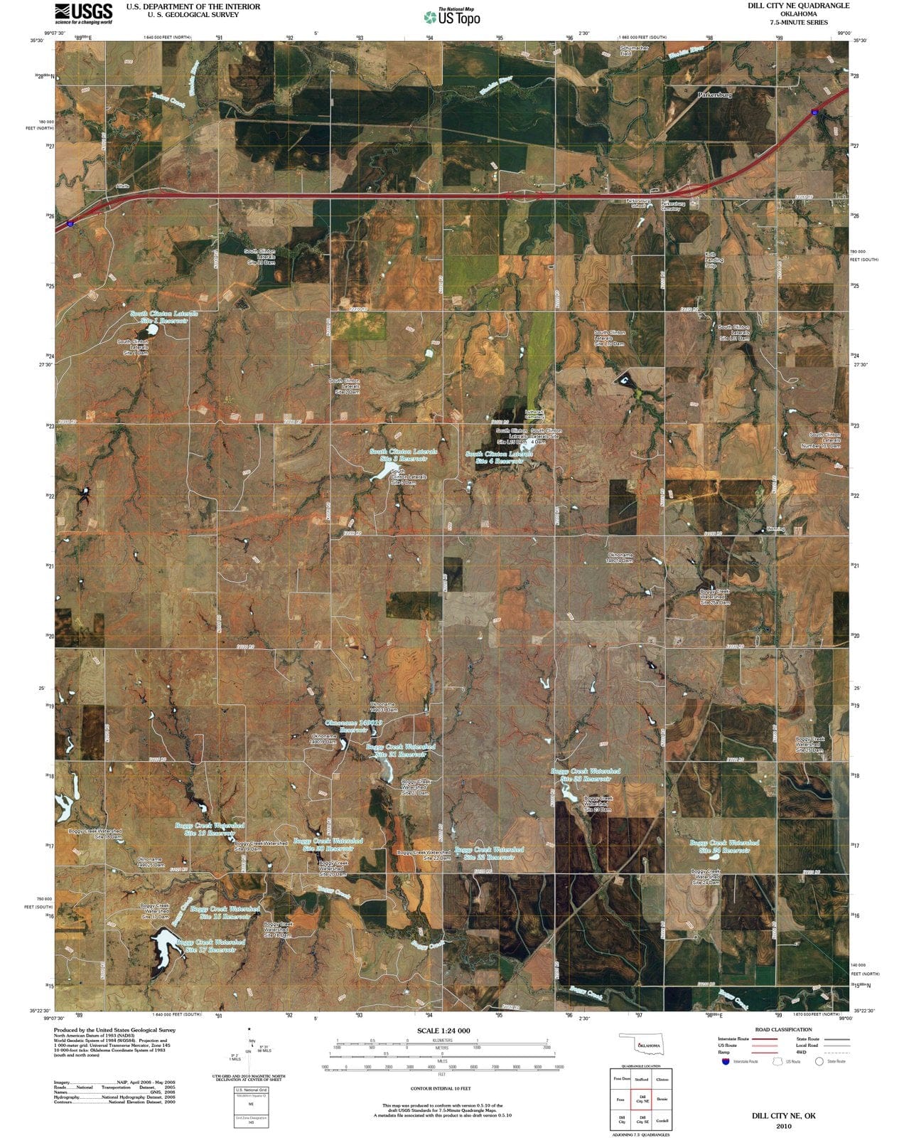 2010 Dill City, OK - Oklahoma - USGS Topographic Map