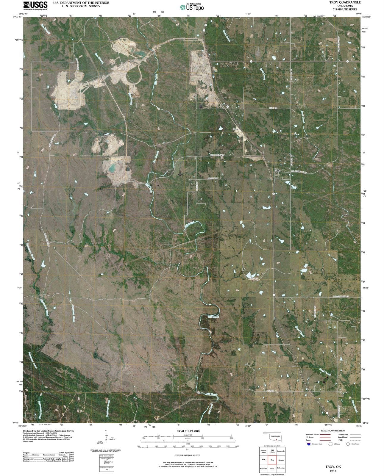 2010 Troy, OK - Oklahoma - USGS Topographic Map