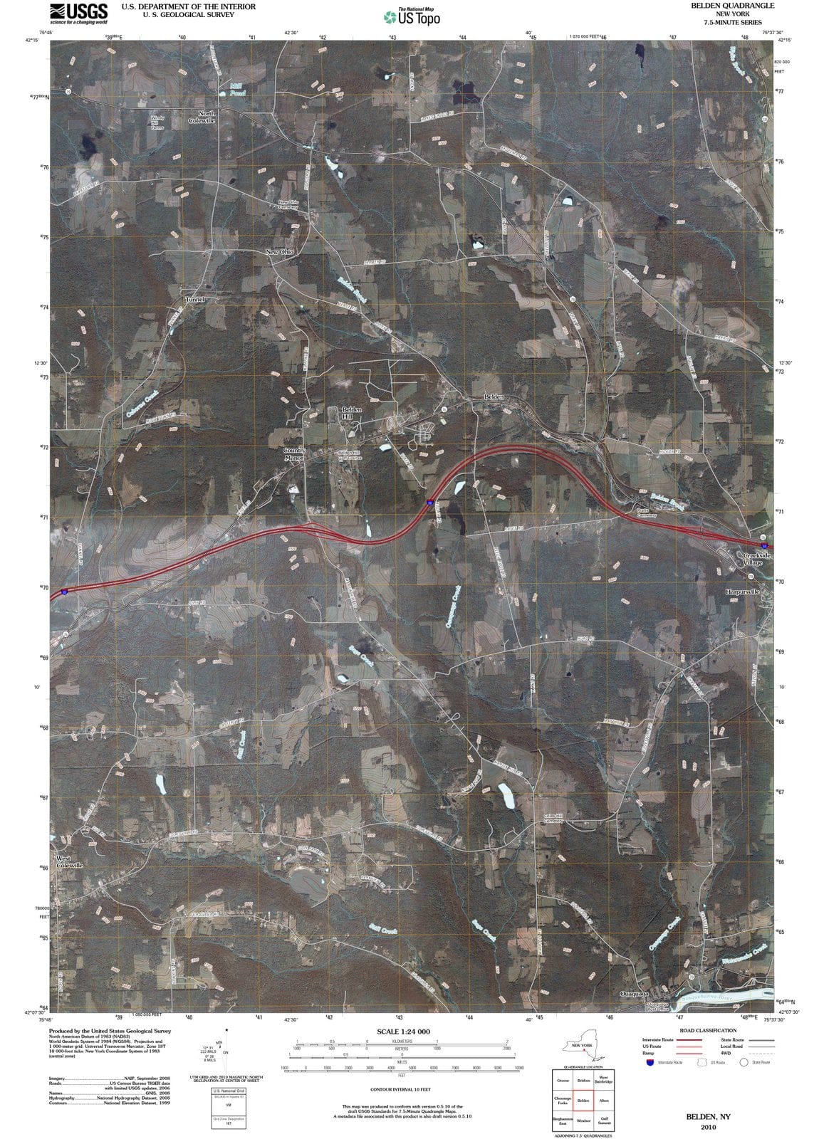 2010 Belden, NY - New York - USGS Topographic Map
