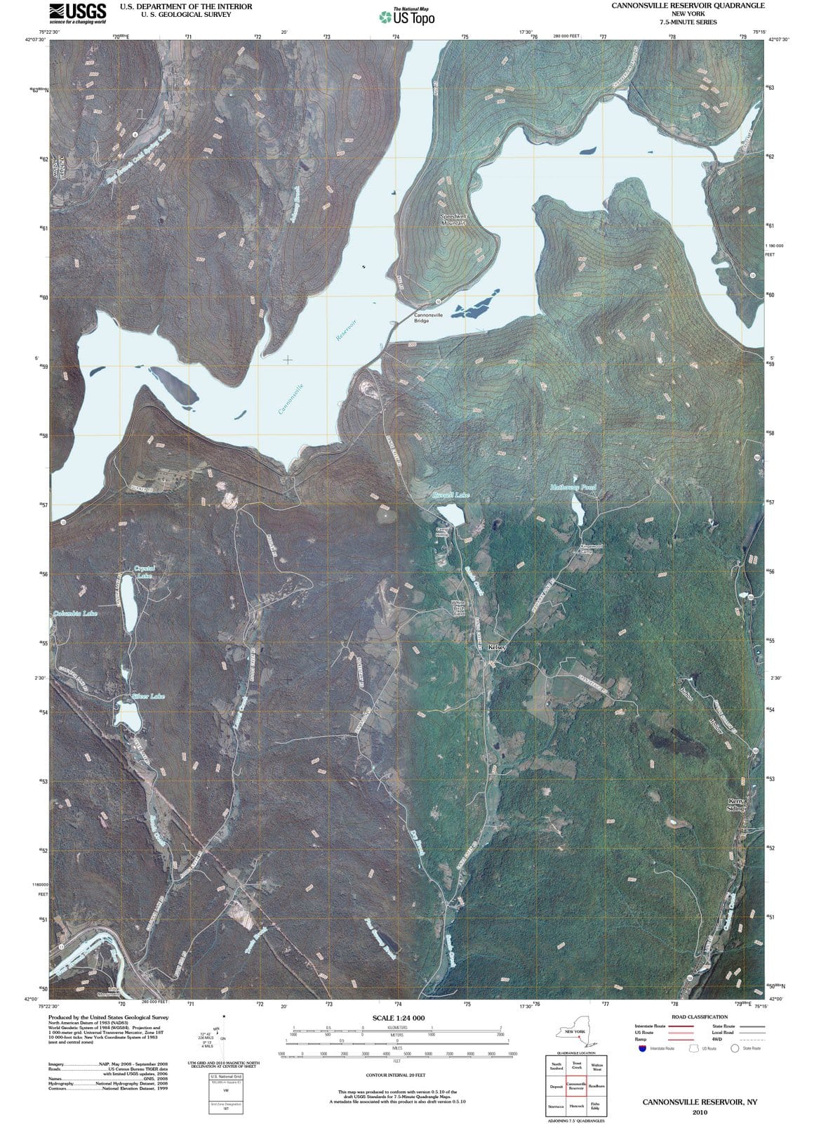 2010 Cannonsville Reservoir, NY - New York - USGS Topographic Map