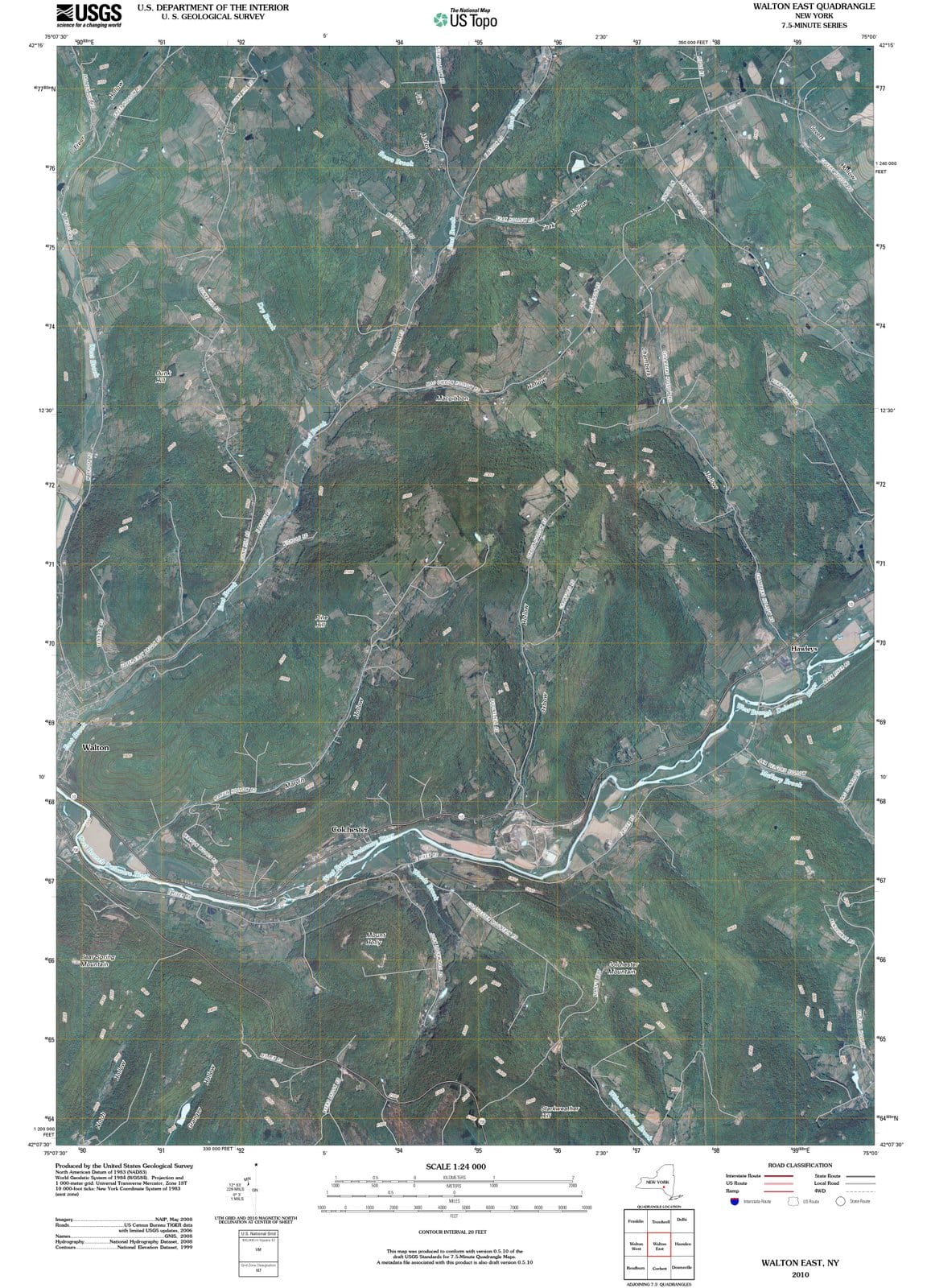 2010 Walton East, NY - New York - USGS Topographic Map