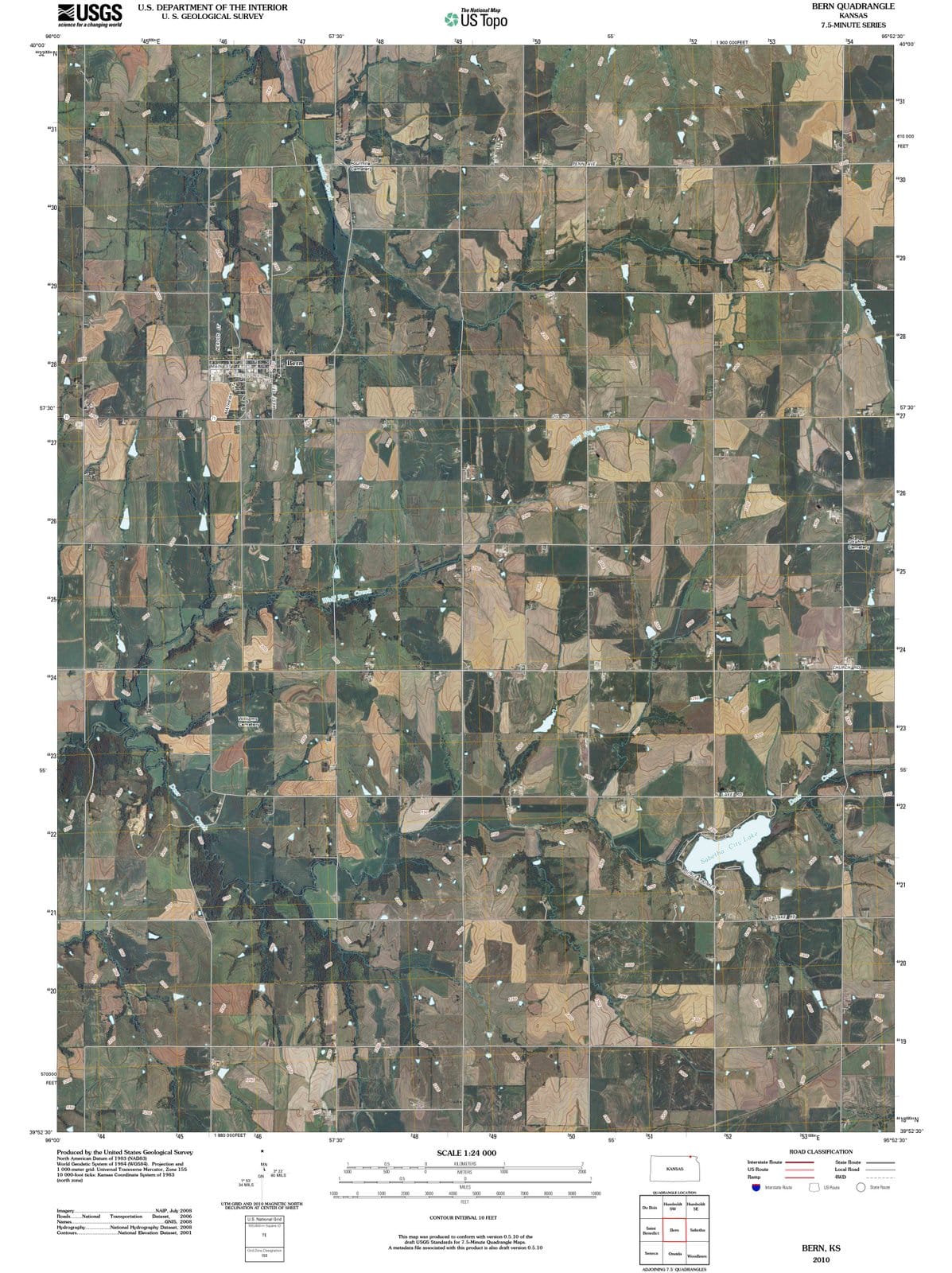 2010 Bern, KS - Kansas - USGS Topographic Map