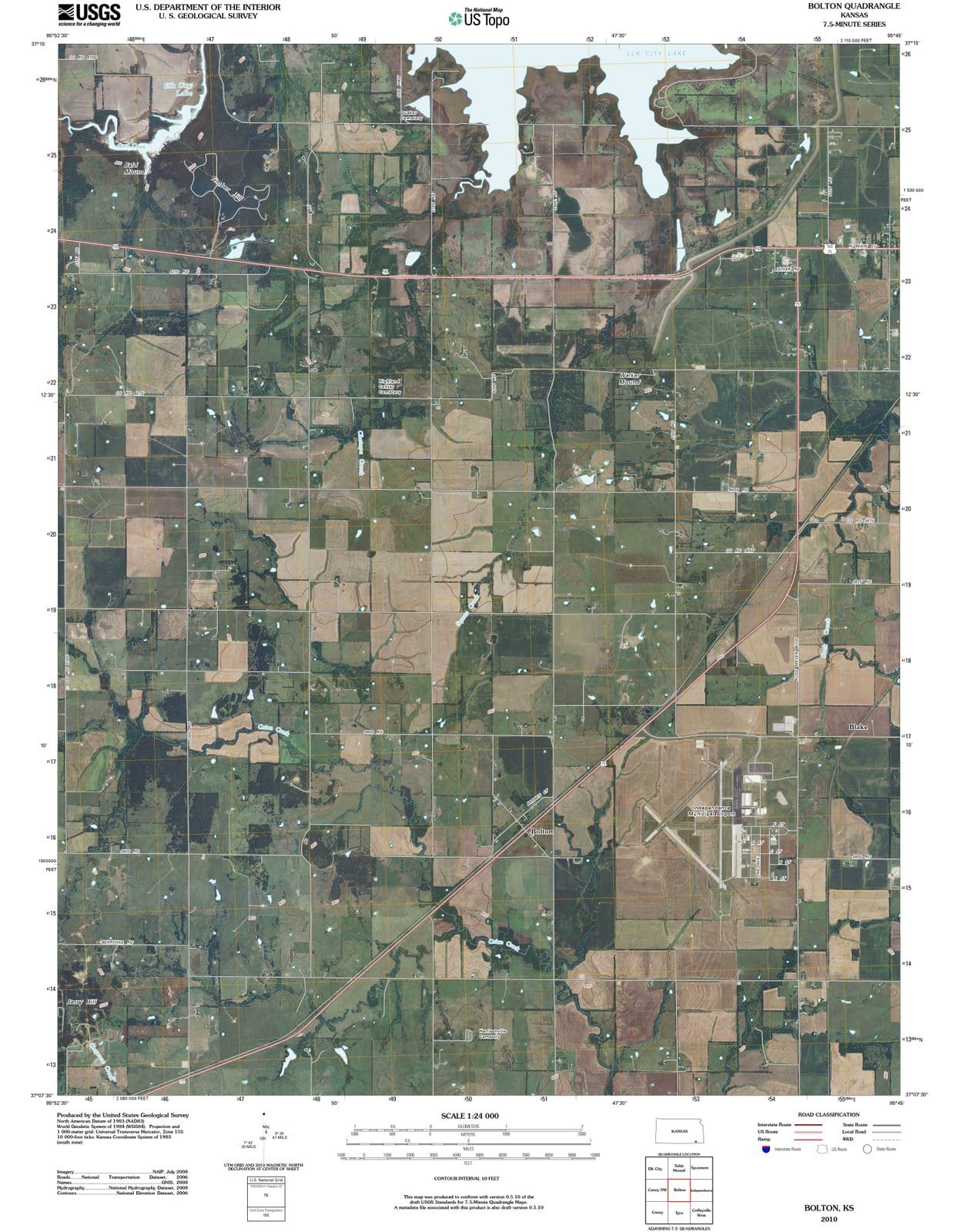 2010 Bolton, KS - Kansas - USGS Topographic Map