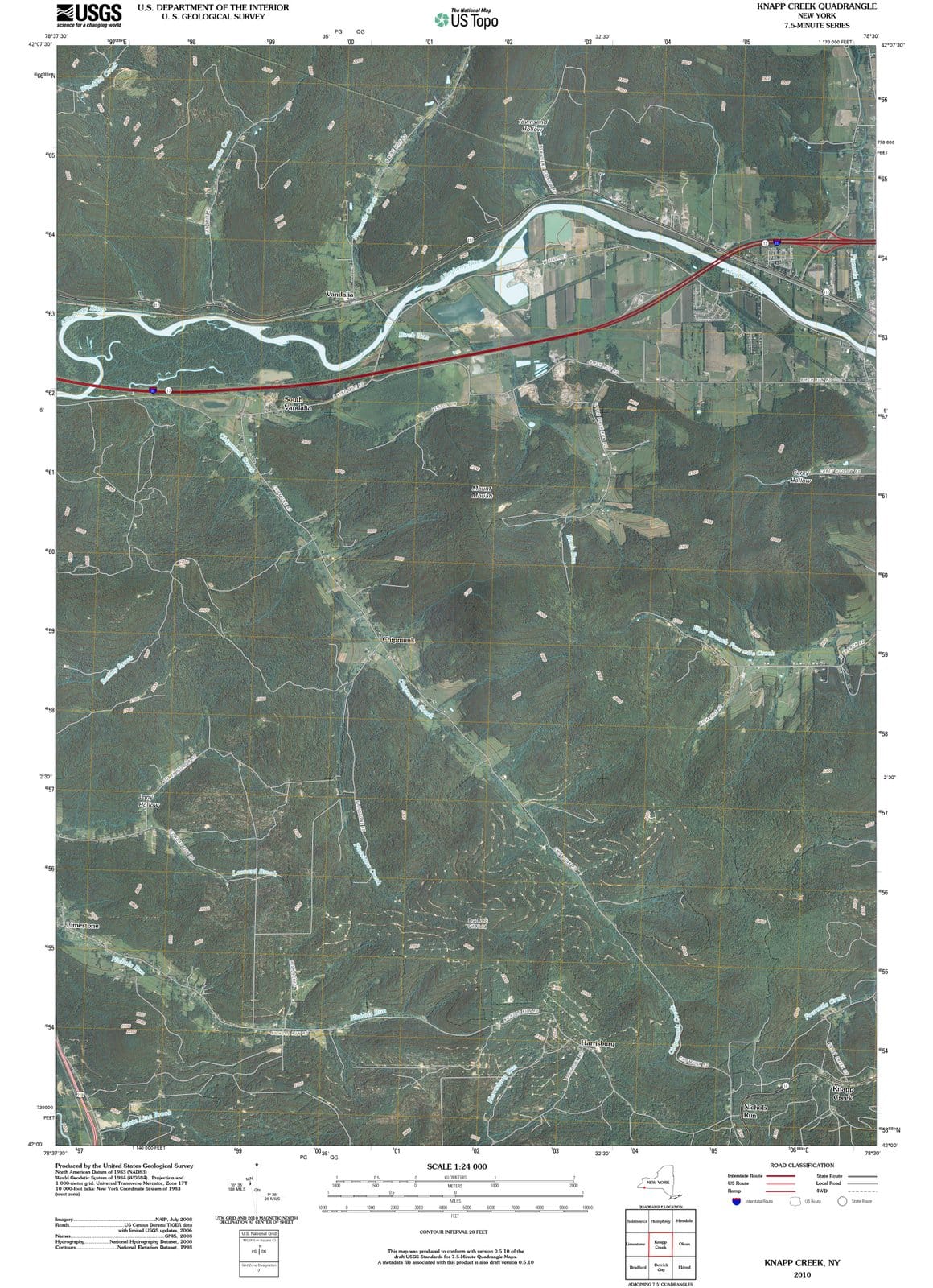 2010 Knapp Creek, NY - New York - USGS Topographic Map