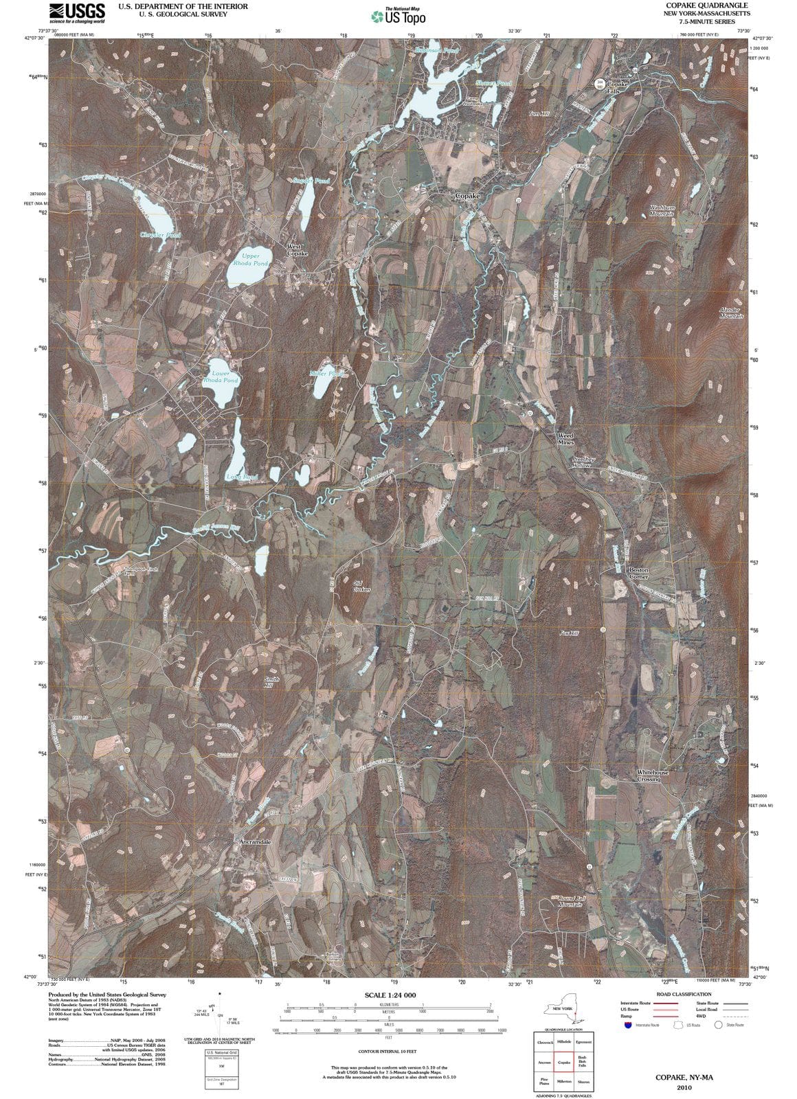 2010 Copake, NY - New York - USGS Topographic Map